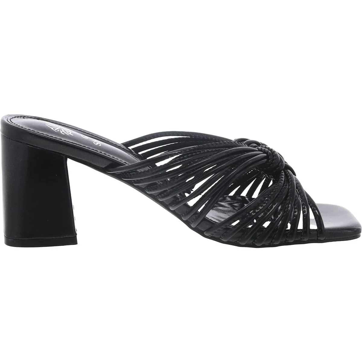 JOSIE Womens Faux Leather Square toe Block Heel