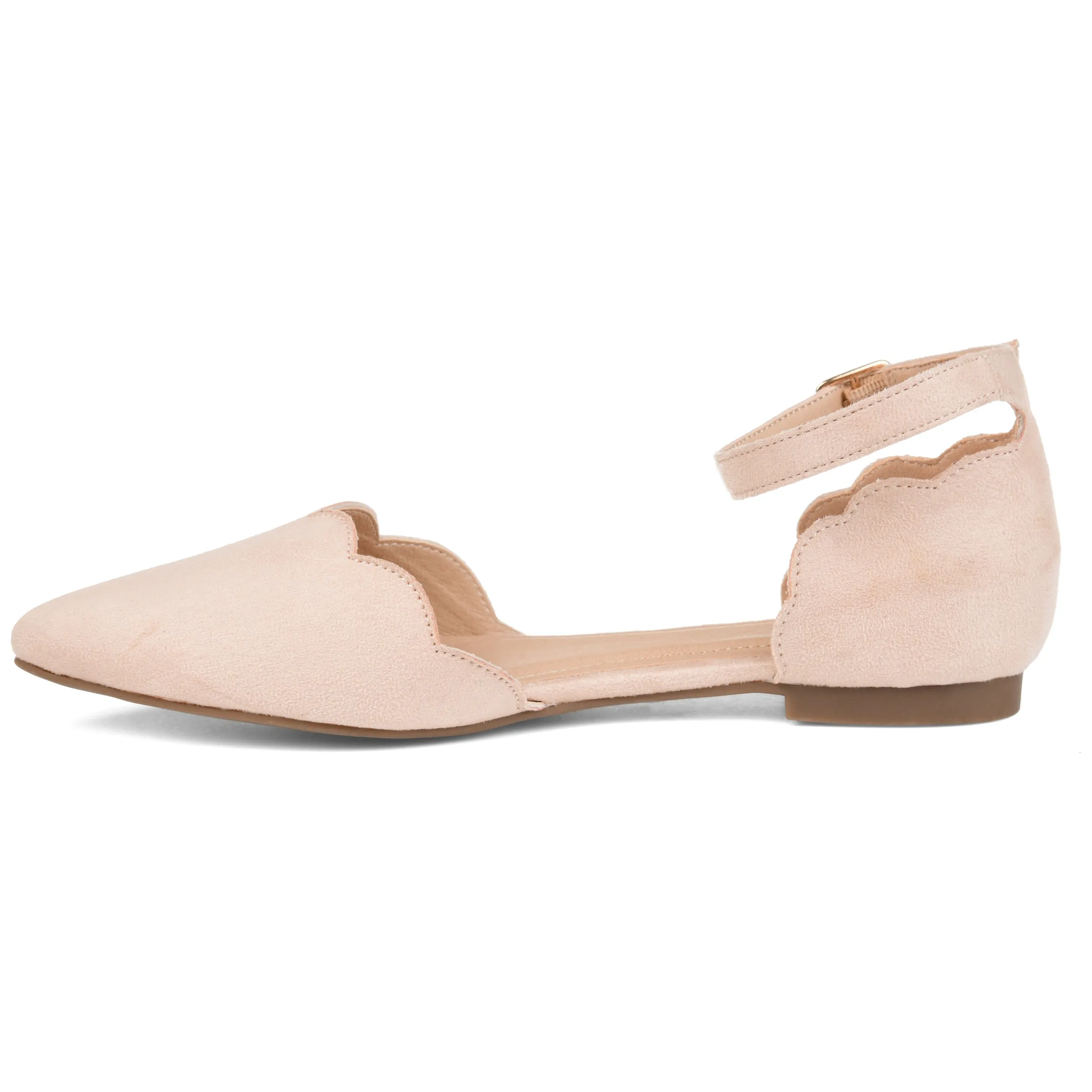 Journee Collection Womens Lana Buckle Pointed Toe Ballet Flats