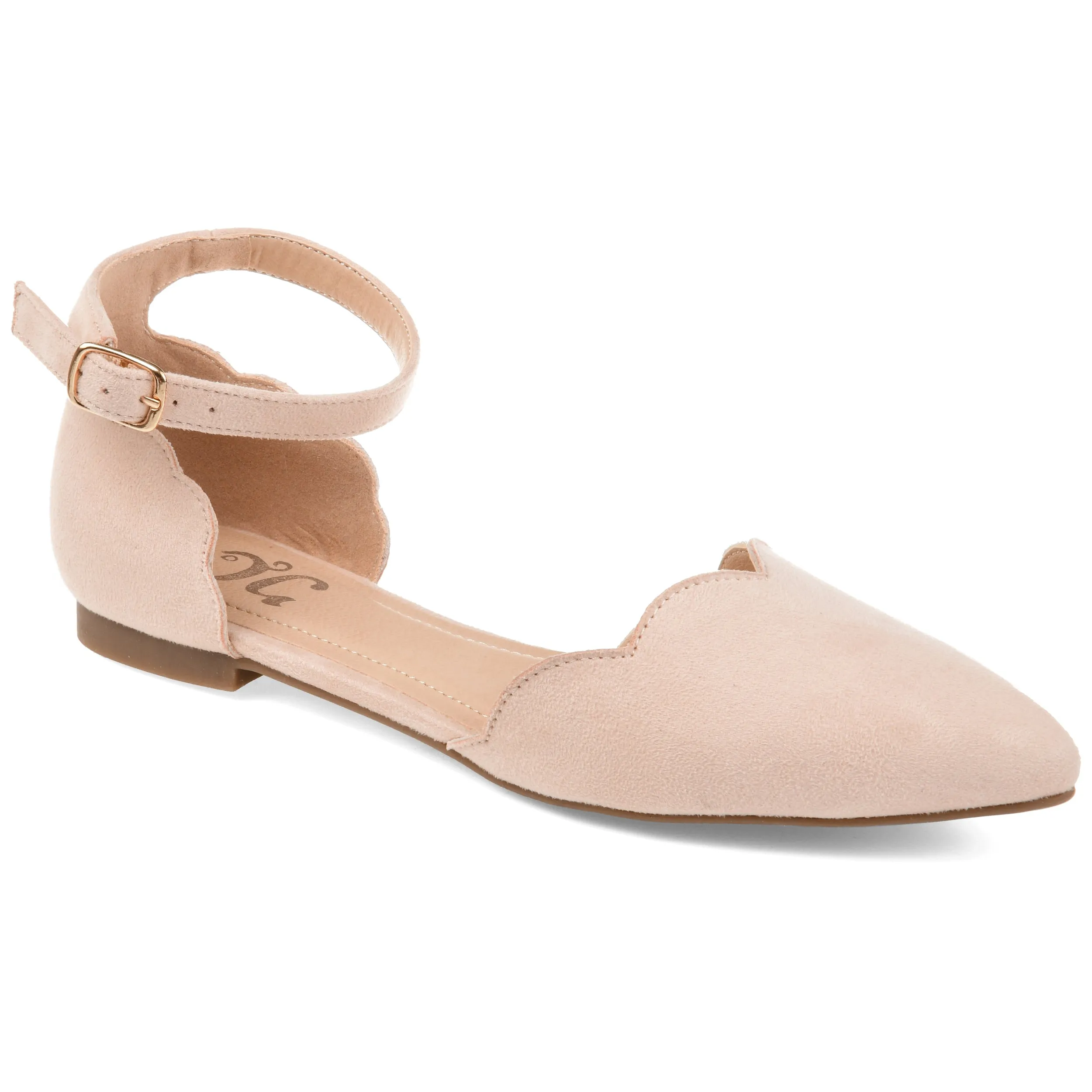 Journee Collection Womens Lana Buckle Pointed Toe Ballet Flats
