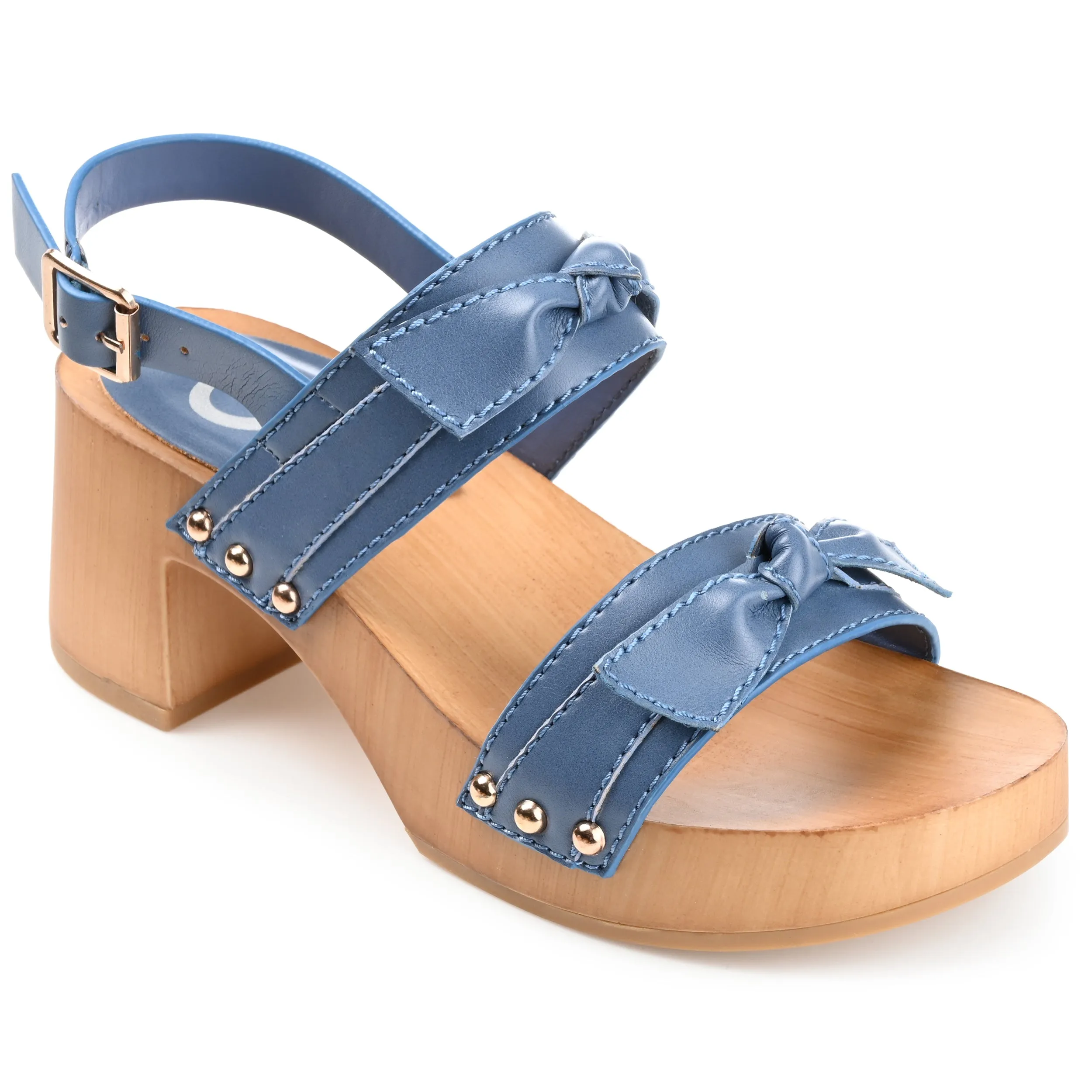 Journee Collection Womens Tia Double Bow Accent Clog Sandals