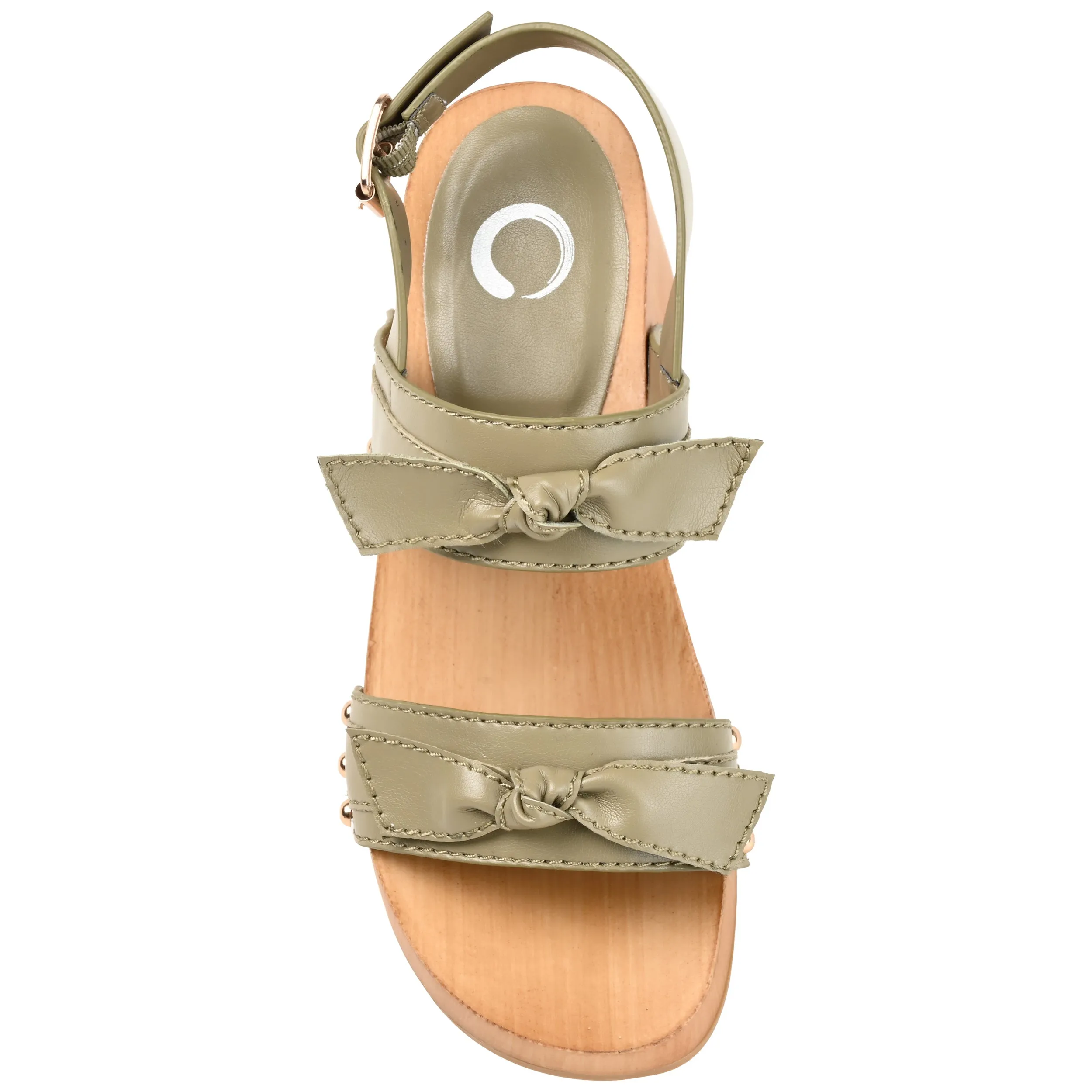 Journee Collection Womens Tia Double Bow Accent Clog Sandals