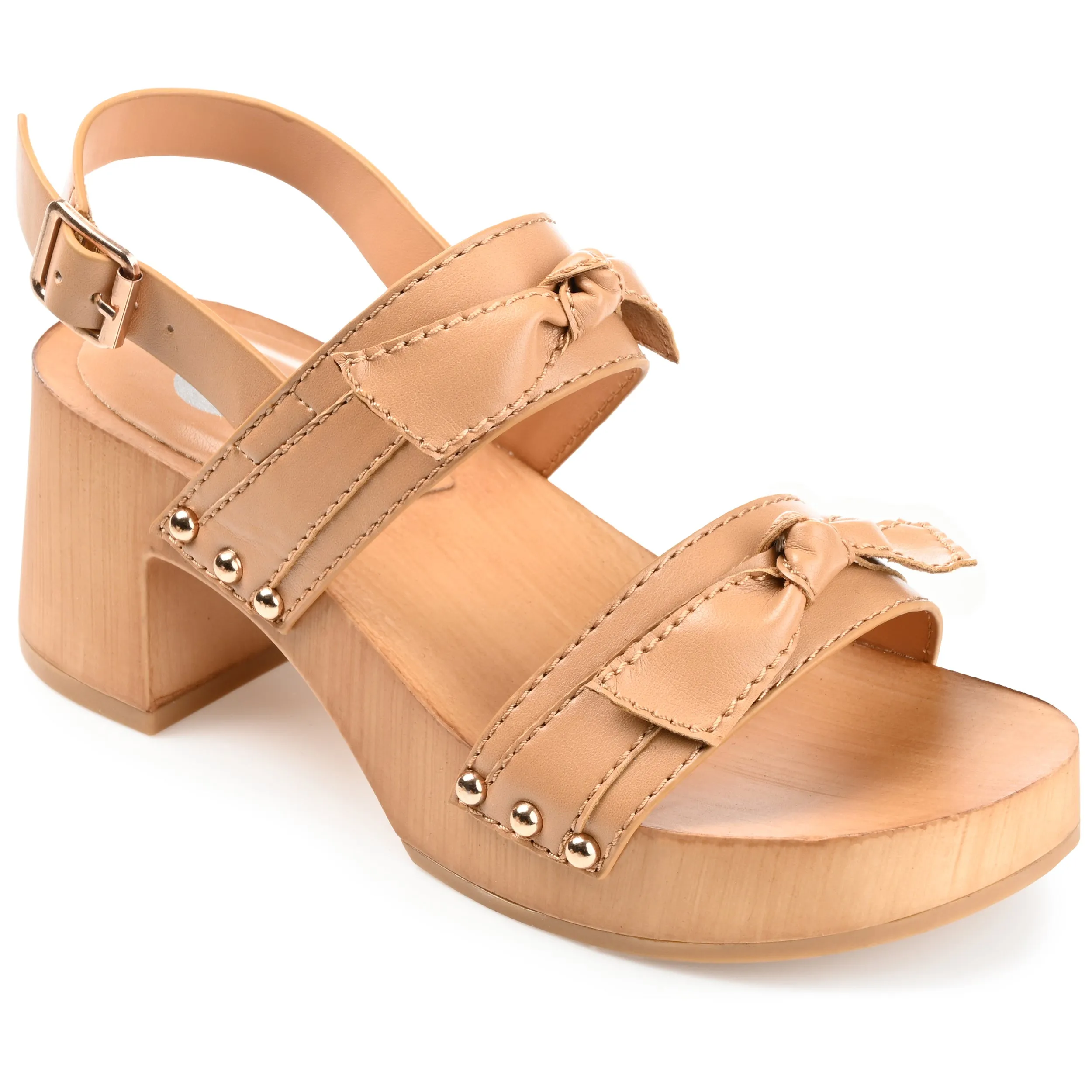 Journee Collection Womens Tia Double Bow Accent Clog Sandals