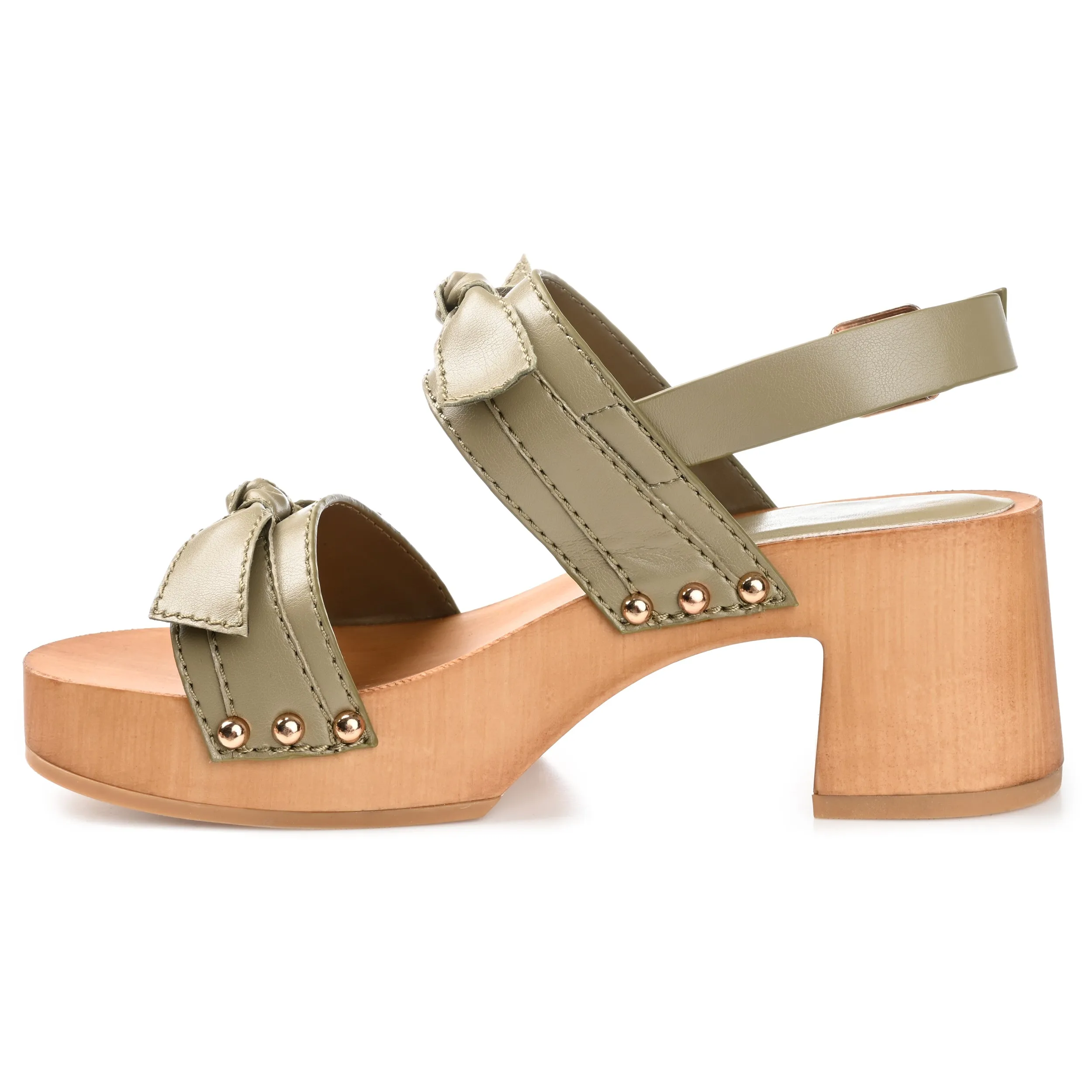 Journee Collection Womens Tia Double Bow Accent Clog Sandals