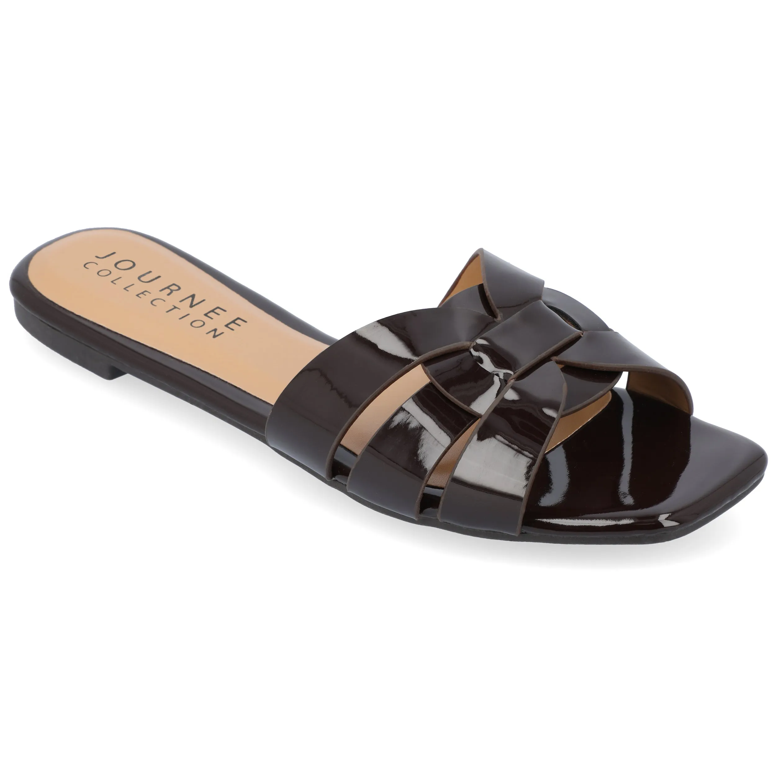 Journee Womens Arrina Wide Width Flat Sandals