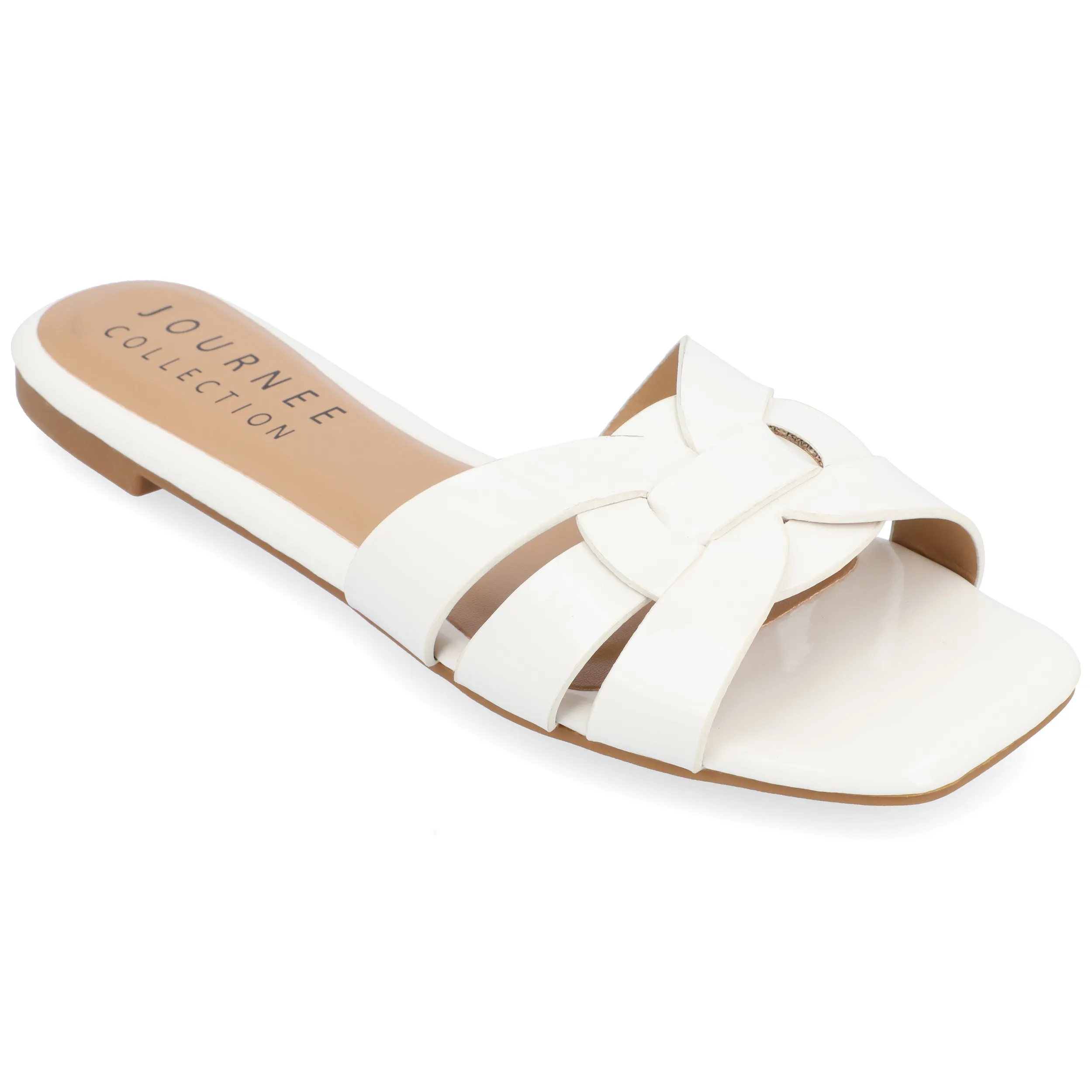 Journee Womens Arrina Wide Width Flat Sandals