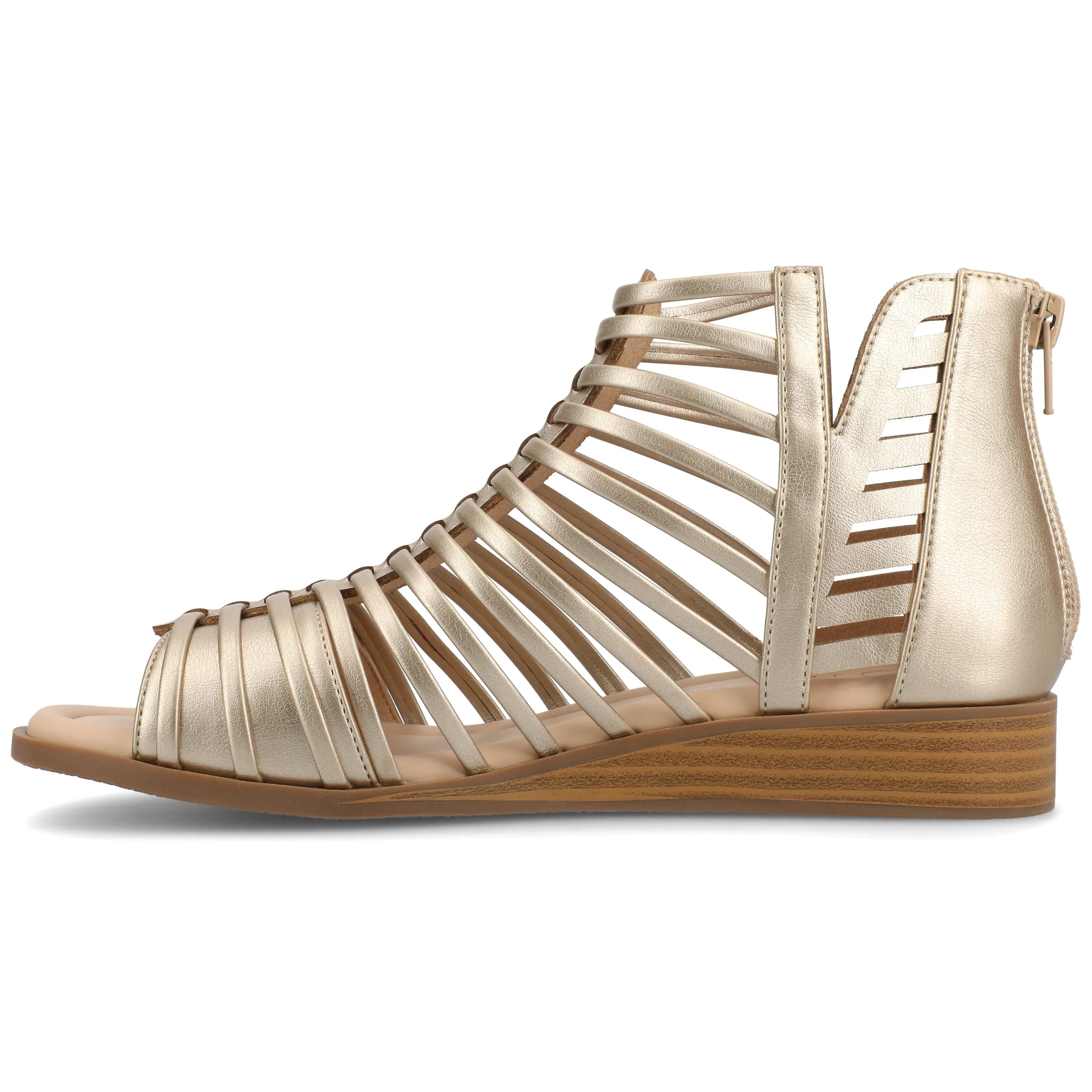 Journee Women's Delilah Medium and Wide Width Sliver Wedge Sandals