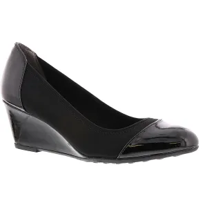 Juliana Stretch Womens Patent Slip On Wedge Heels