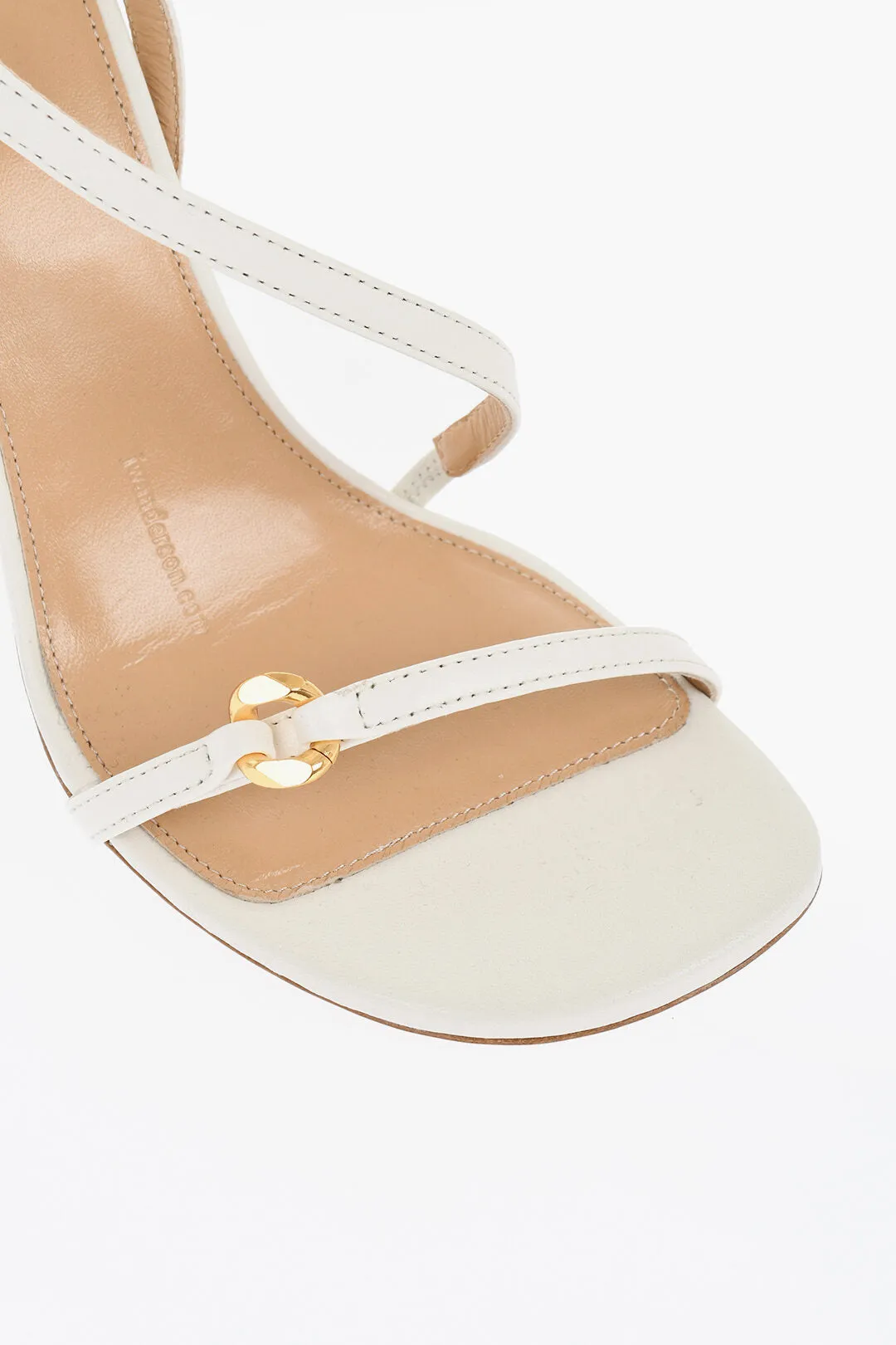 J.w.anderson Leather Letter Sandals With Statement Heel 10 Cm
