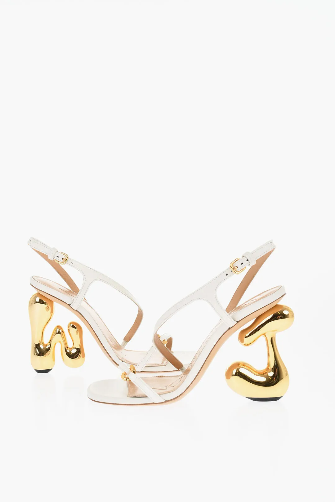 J.w.anderson Leather Letter Sandals With Statement Heel 10 Cm