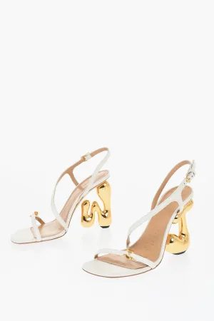 J.w.anderson Leather Letter Sandals With Statement Heel 10 Cm