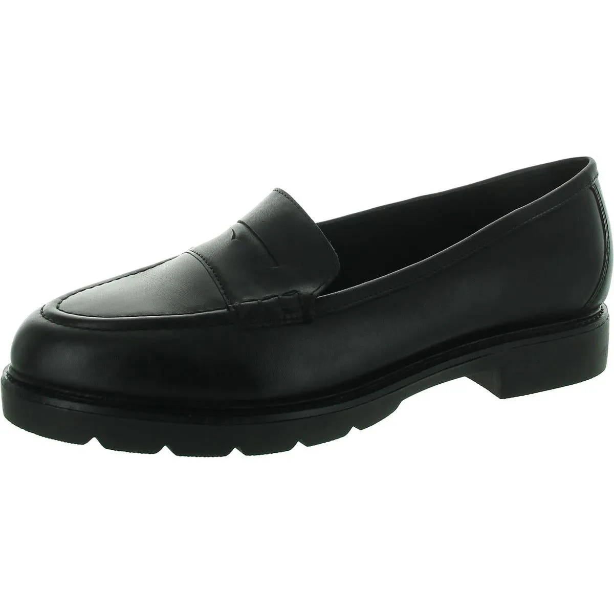 Kacey Penny Womens Padded Insole Leather Loafers