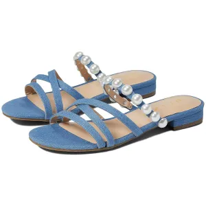 Kaiden 2 Womens Embellished Denim Slide Sandals