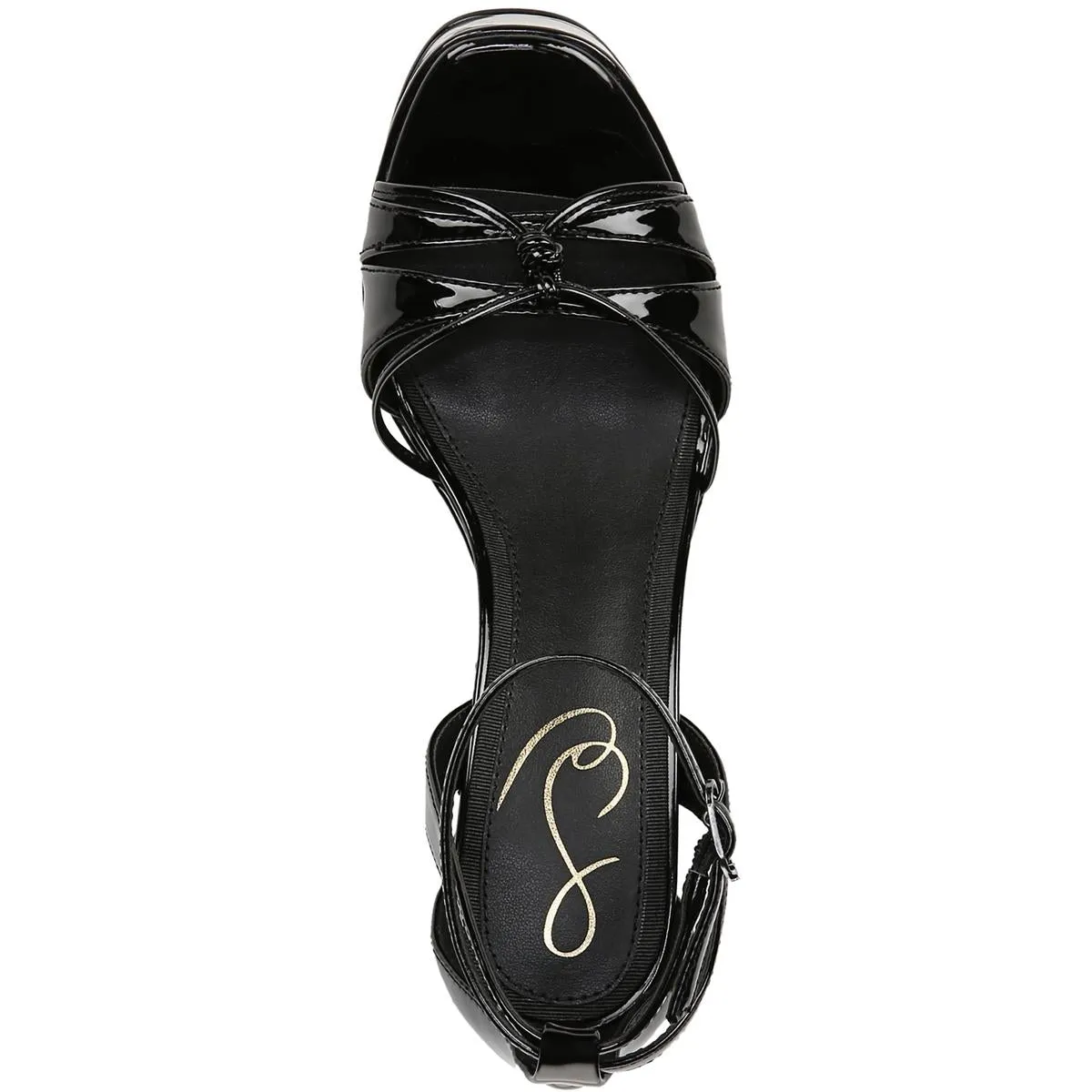 KAMILLE Womens Patent Platform Heel Ankle Strap