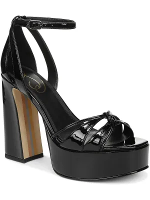 KAMILLE Womens Patent Platform Heel Ankle Strap