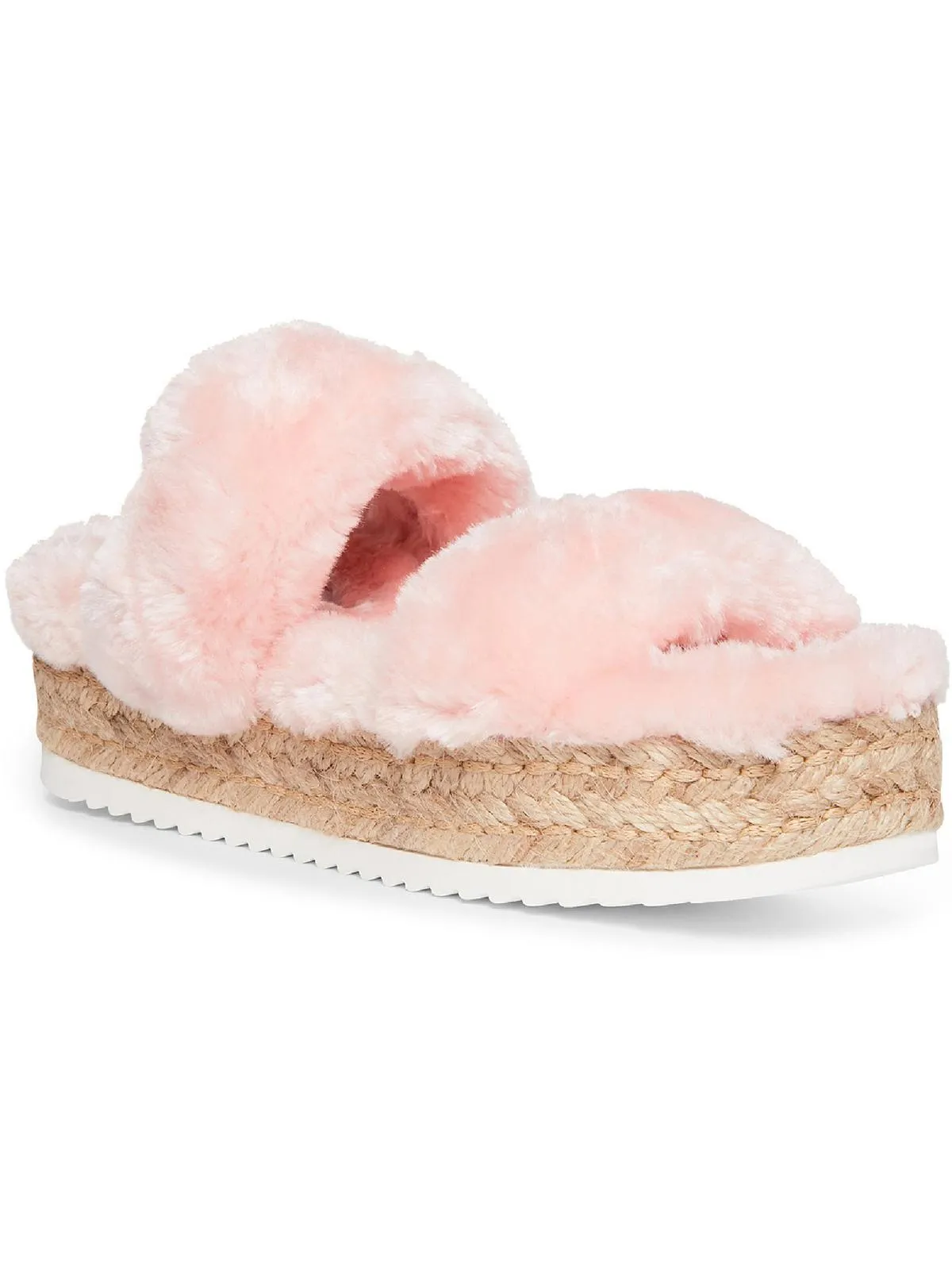 Katana Womens Faux Fur Open Toe Platform Sandals