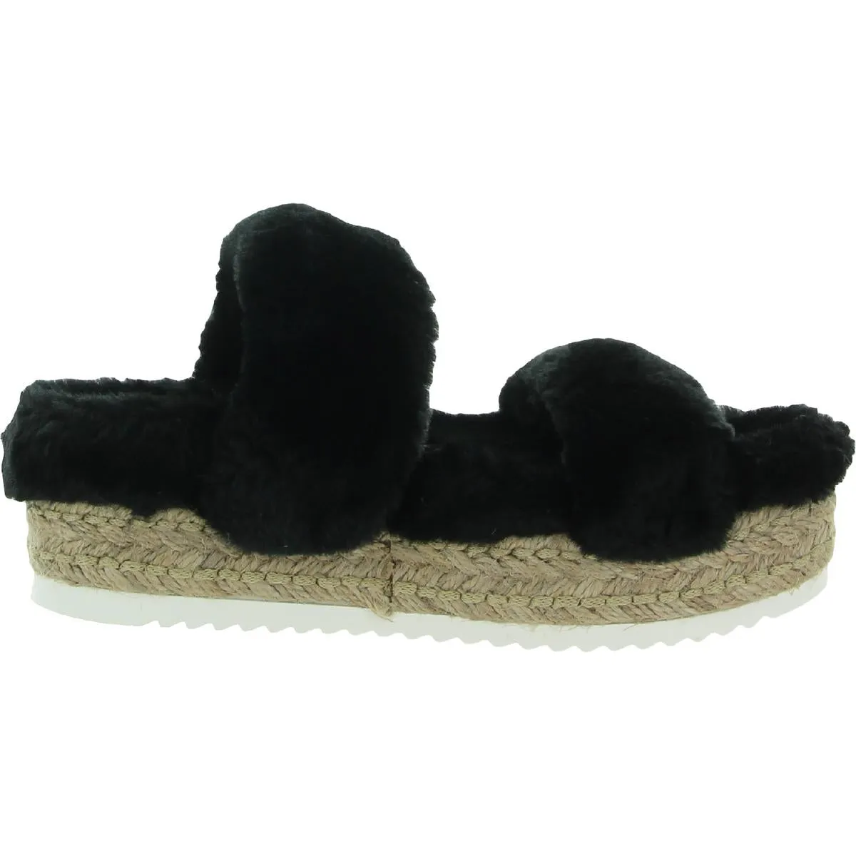 Katana Womens Faux Fur Open Toe Platform Sandals