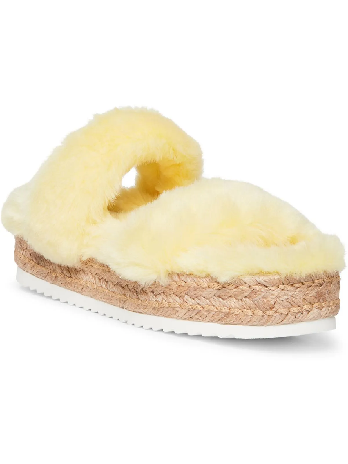 Katana Womens Faux Fur Open Toe Platform Sandals