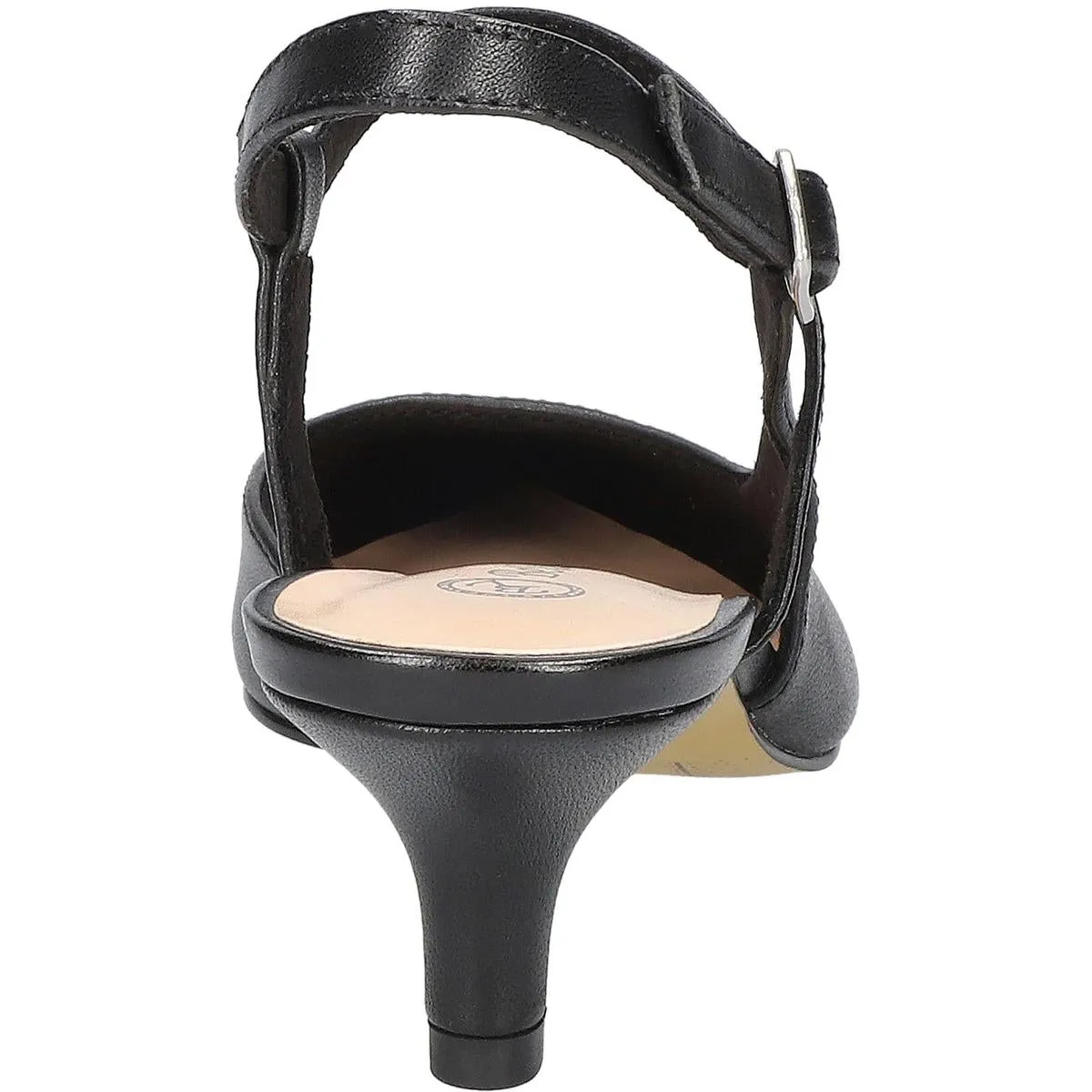 KAYCE Womens Adjustable Leather Slingback Heels