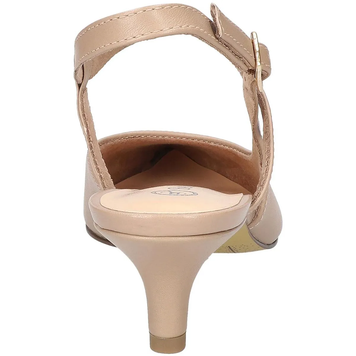 Kayce Womens Leather Kitten Heel Slingback Heels