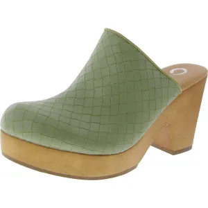 Kelsy Womens Faux Leathered Textured Clogs