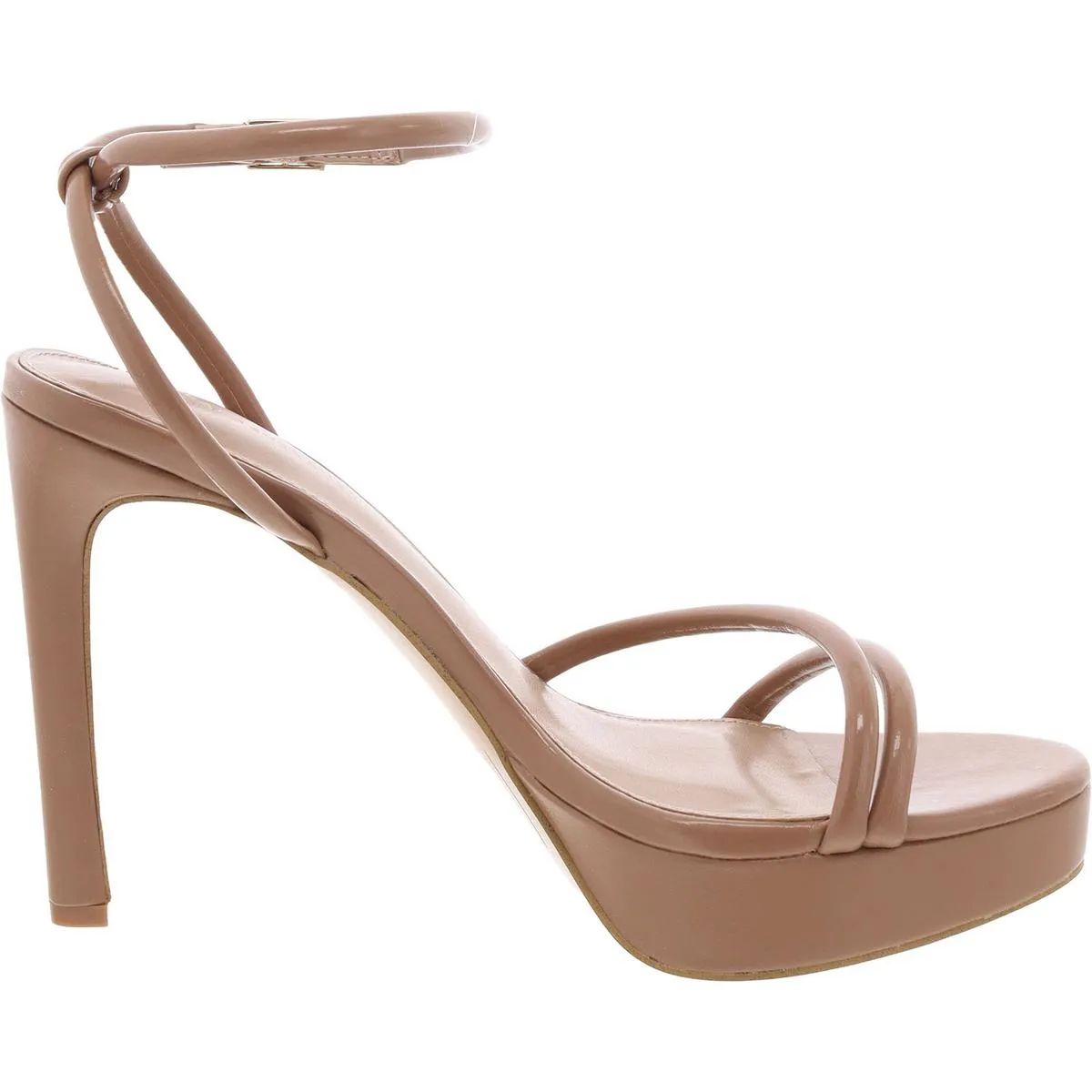Kendi Womens Patent Platform Ankle Strap