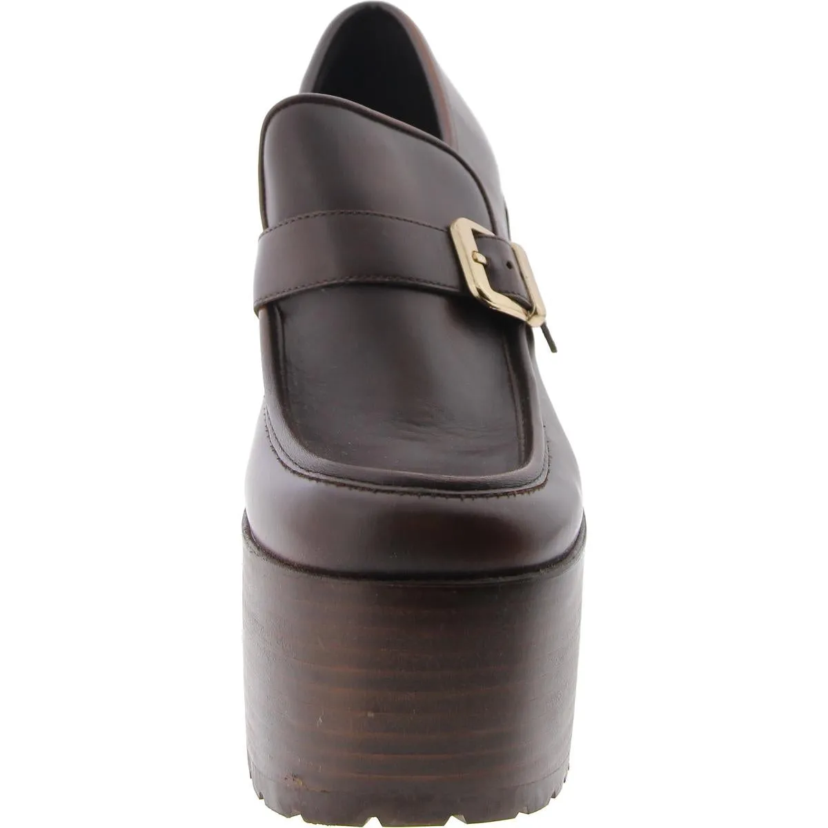 Kerigan Womens Faux Leather Platform Loafer Heels