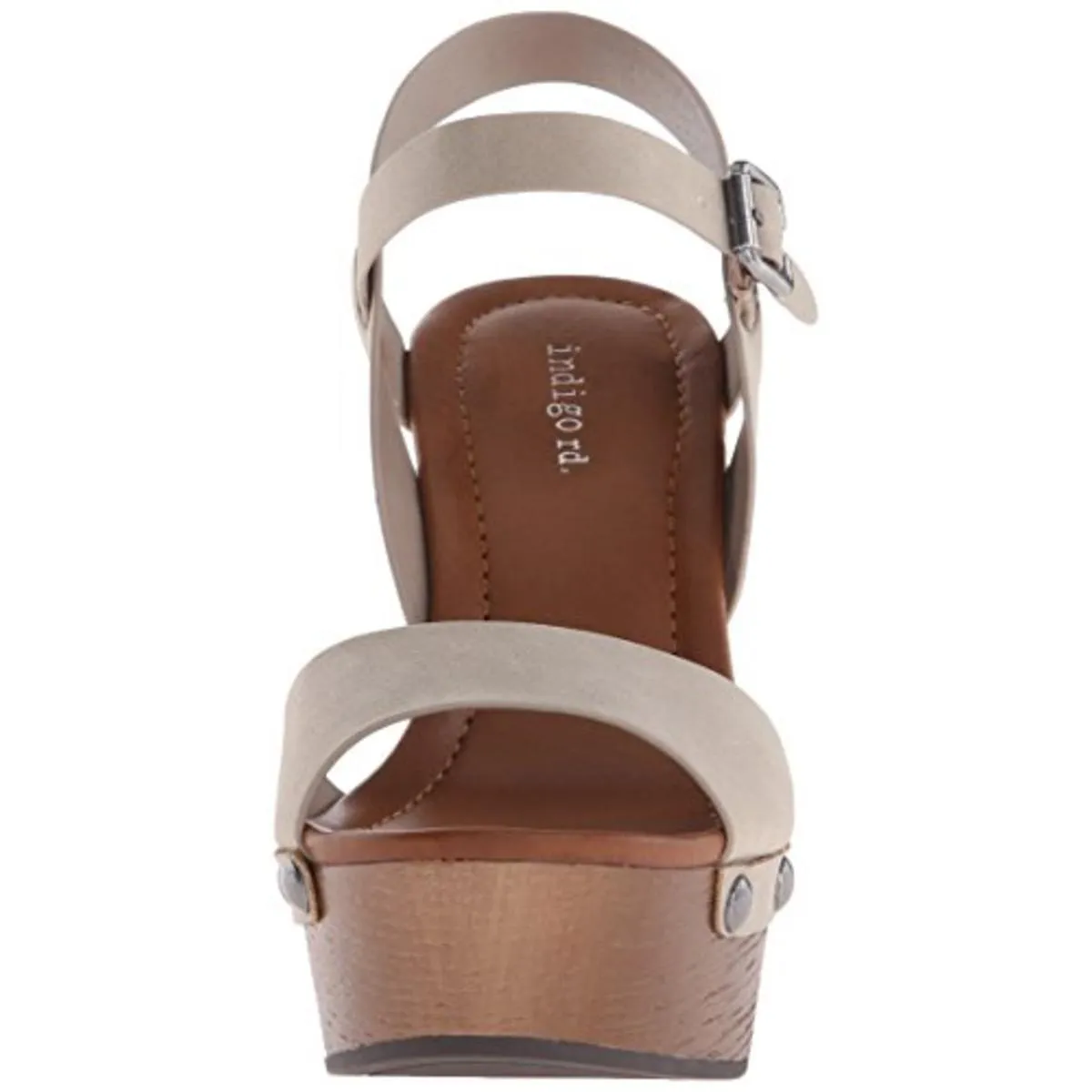 Kiana Womens Faux Leather Studded Platform Sandals