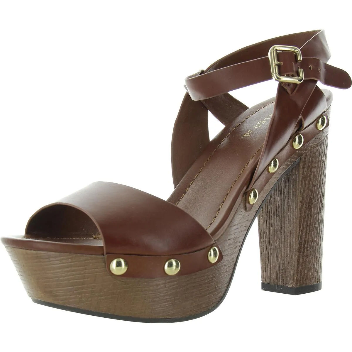 Kiana Womens Faux Leather Studded Platform Sandals