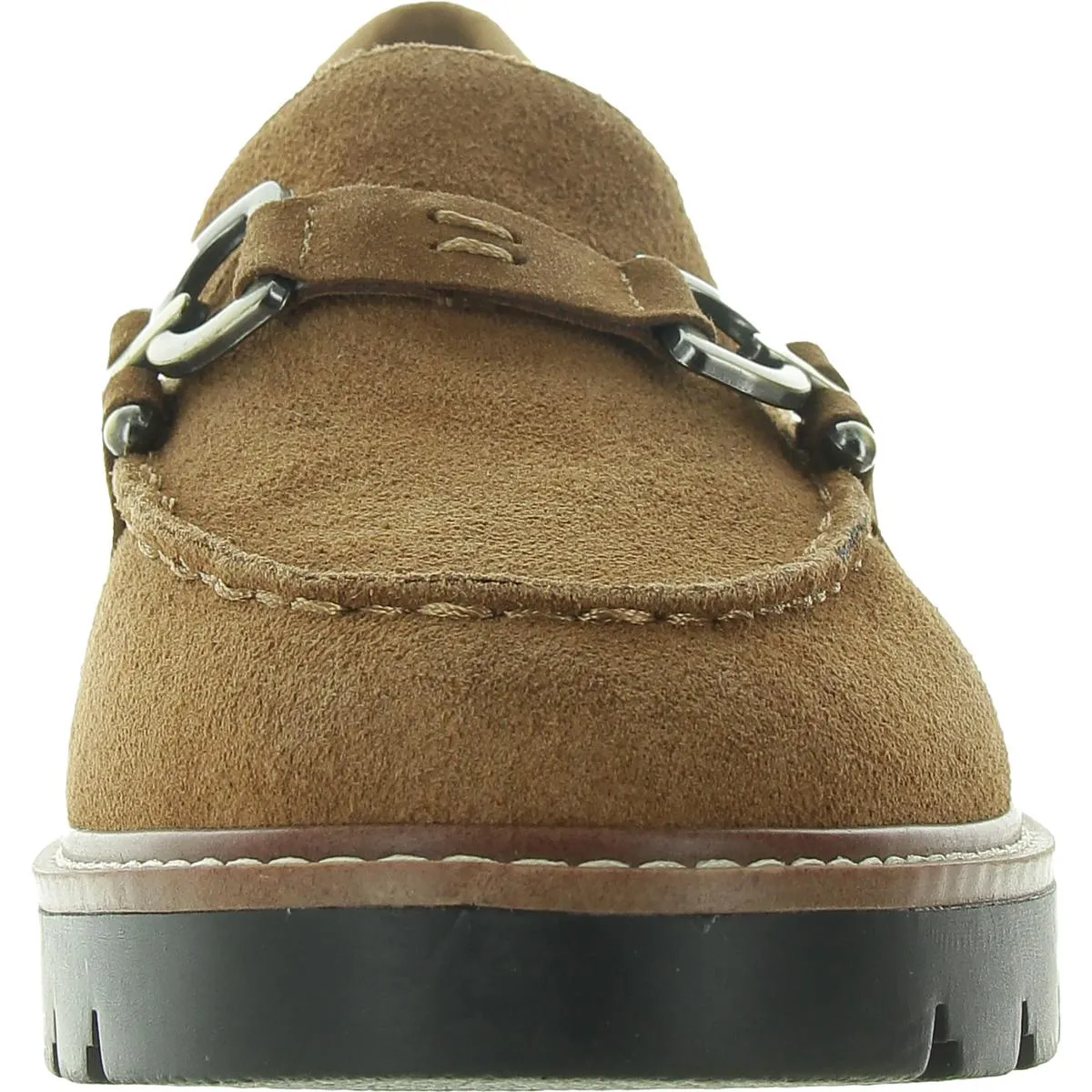 Kinndle Womens Leather Chain Loafers