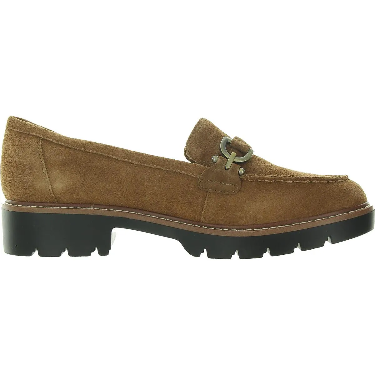 Kinndle Womens Leather Chain Loafers