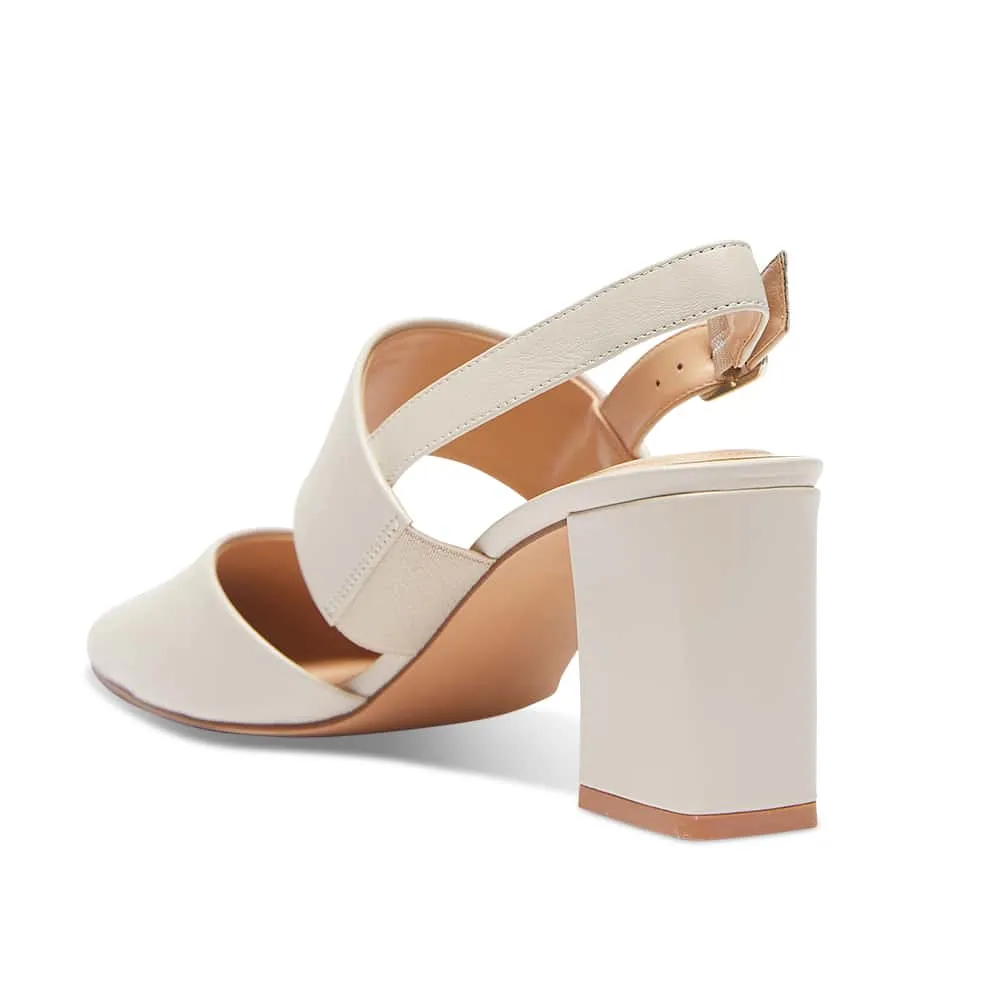 Kitson Heel in Ivory Leather