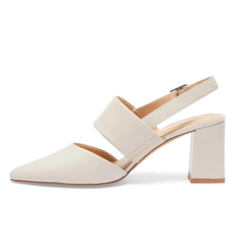 Kitson Heel in Ivory Leather