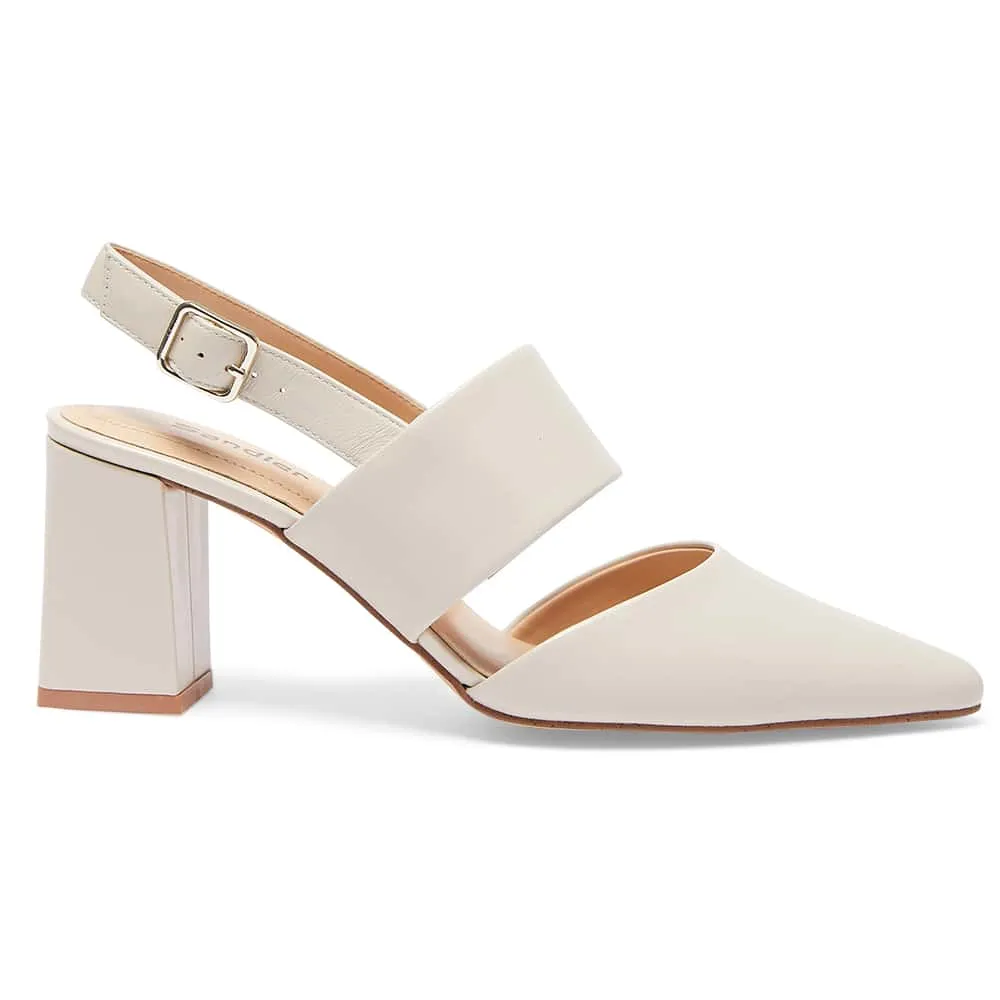 Kitson Heel in Ivory Leather