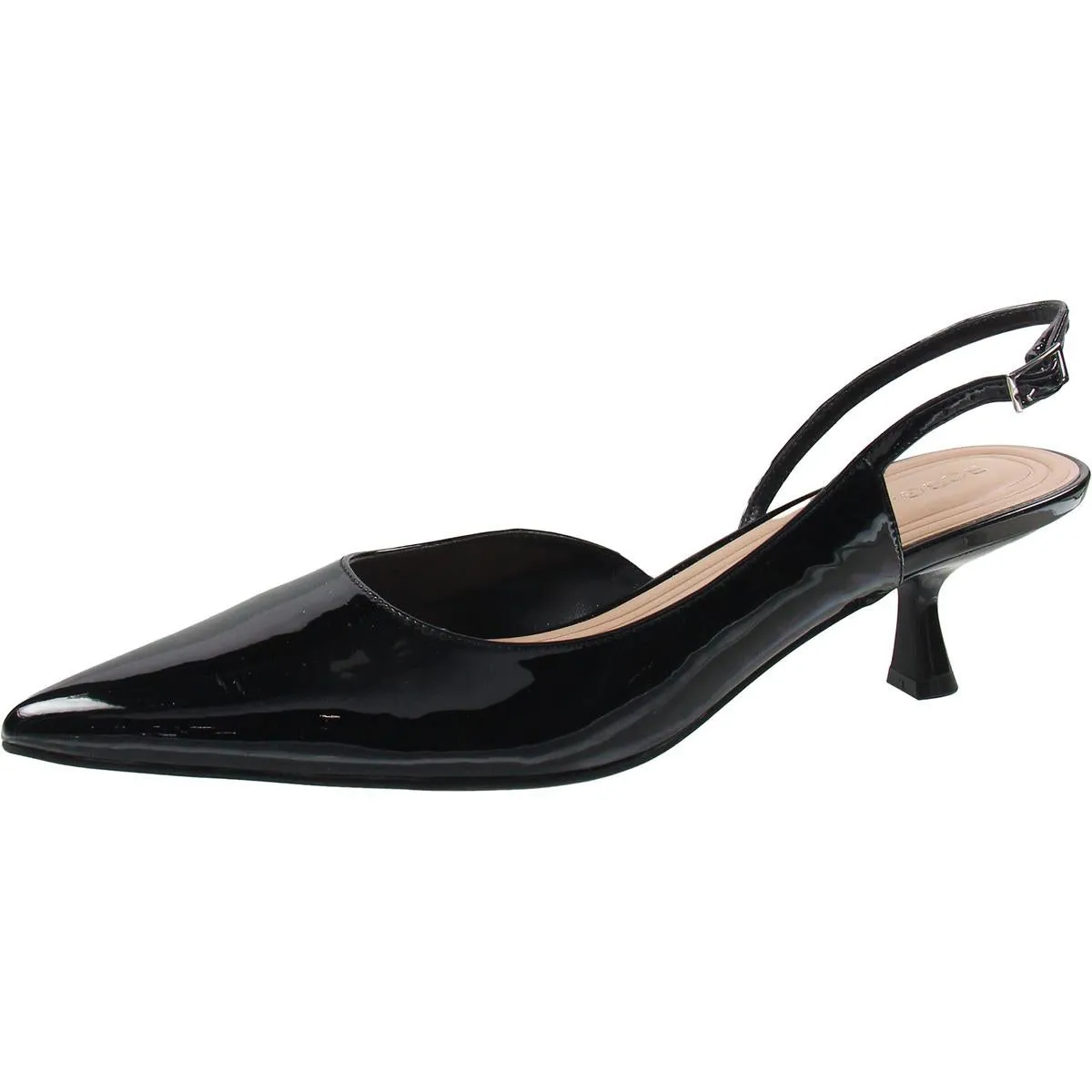 Kittie 2 Womens Faux Leather Buckle Slingback Heels
