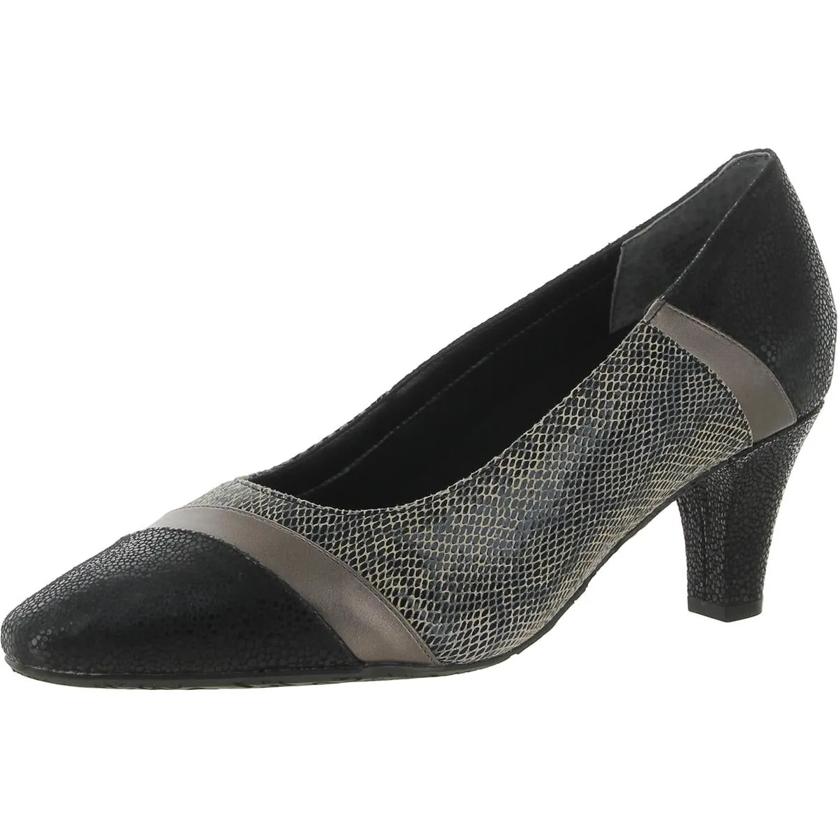 Kiwi Womens Leather Embossed Dress Heels