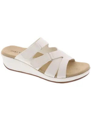 Koda Womens Slip On Velcro Strap Wedge Sandals