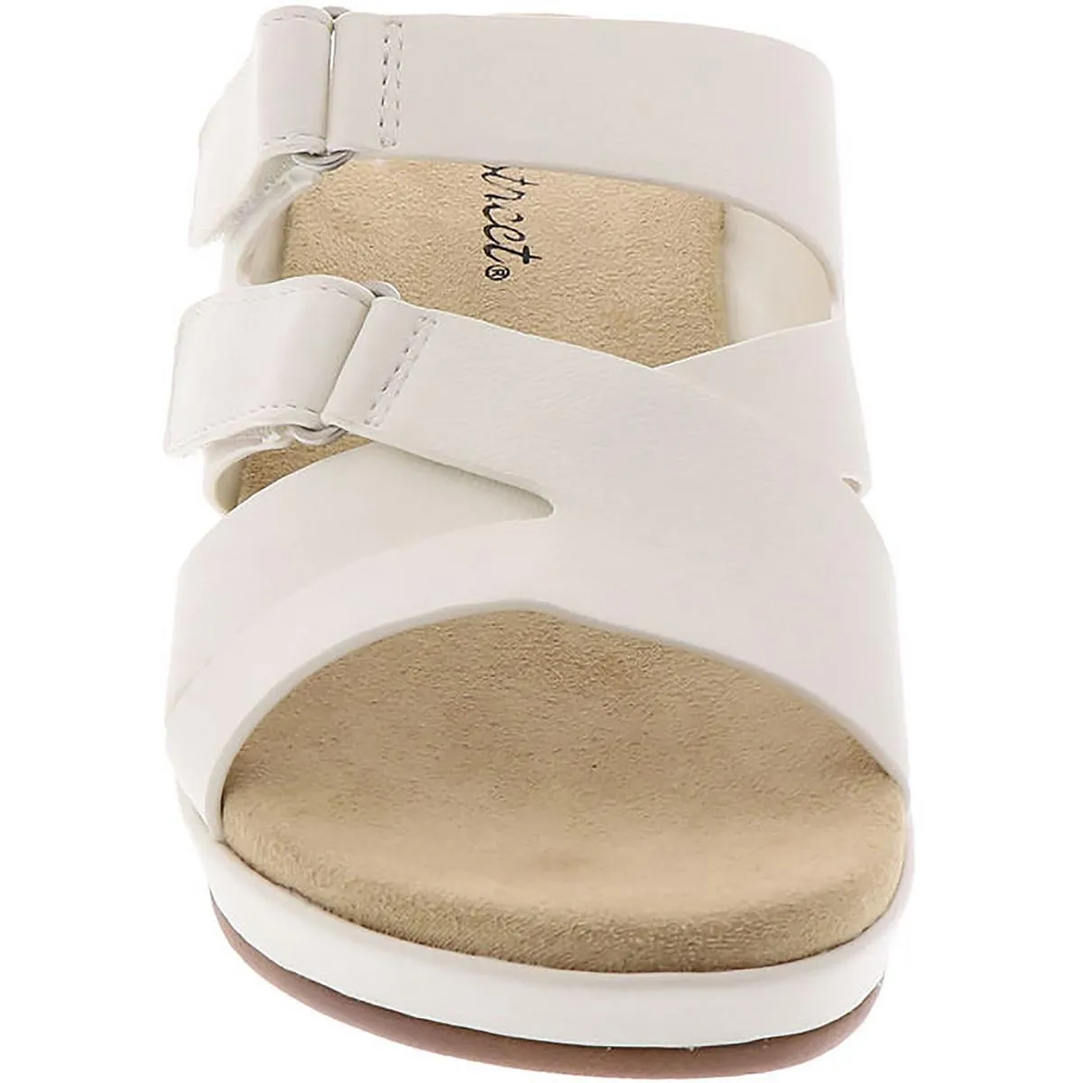 Koda Womens Slip On Velcro Strap Wedge Sandals