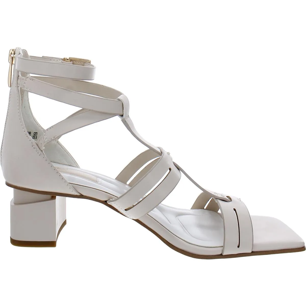 Korie Womens Faux Leather Square Toe Heels