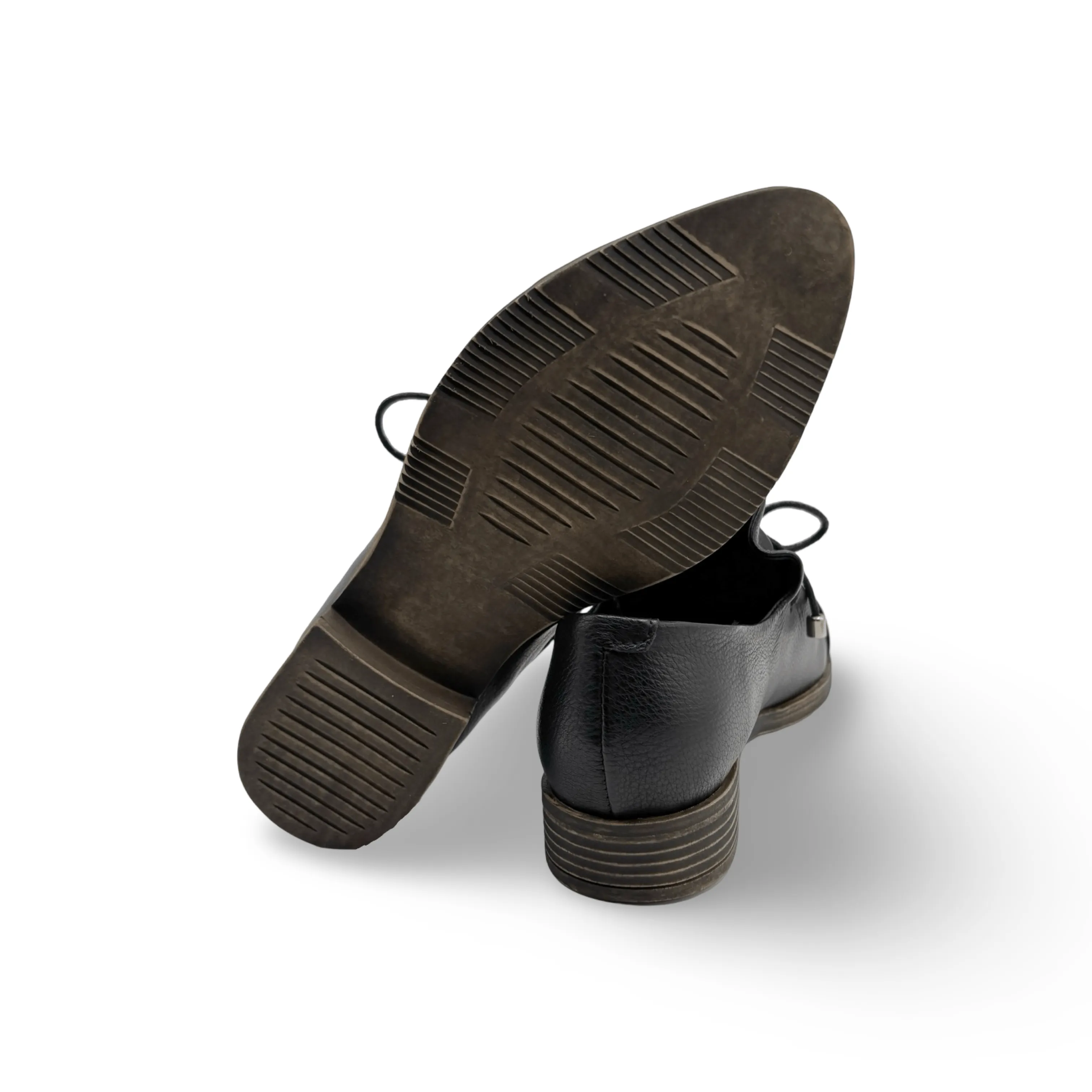 Kotty Black Leather/Patent Flat