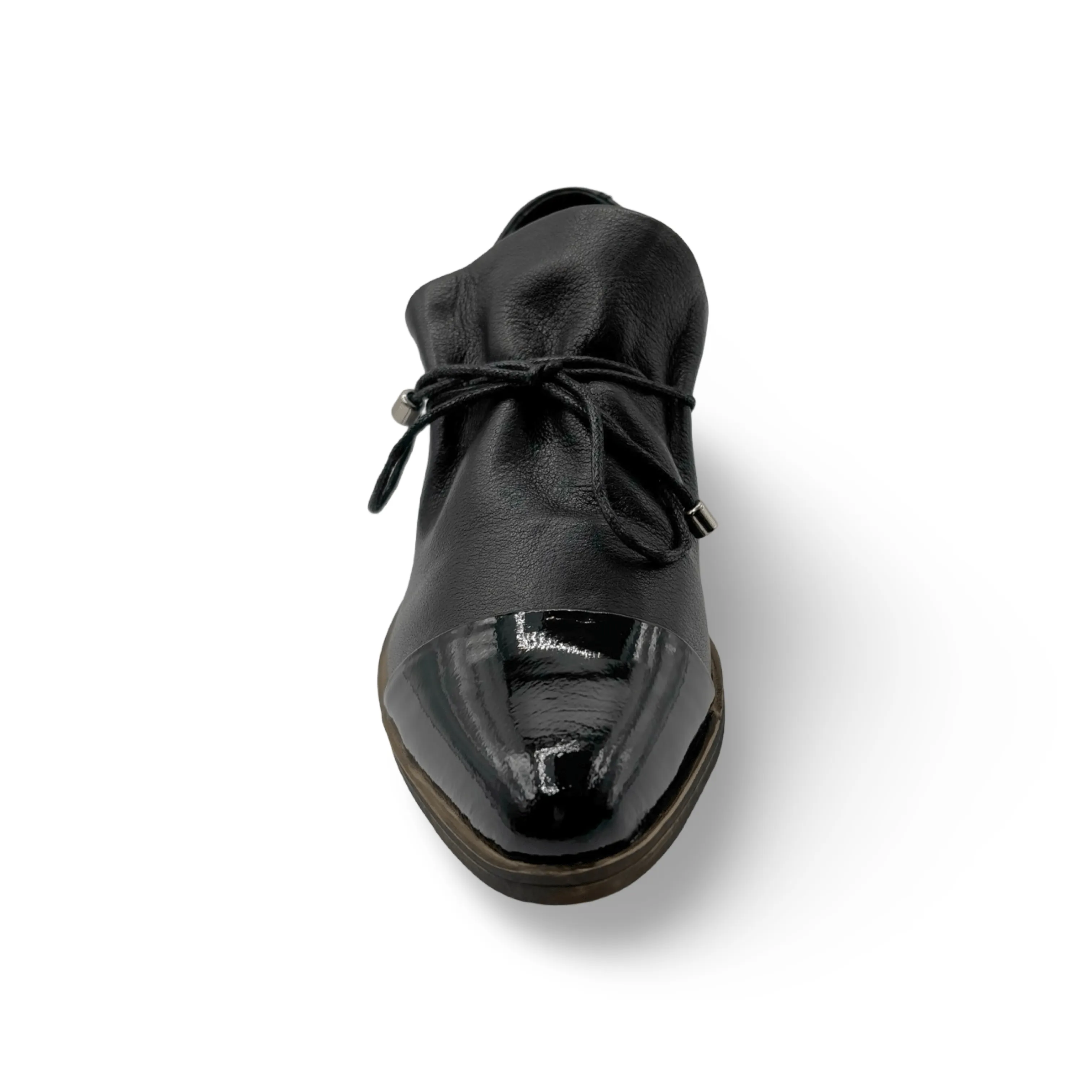 Kotty Black Leather/Patent Flat