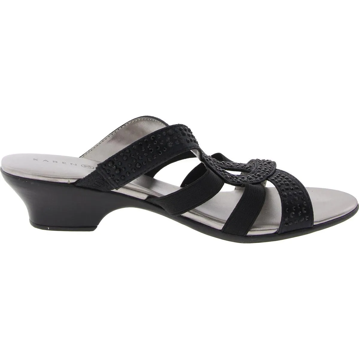 KSSEMET2 Womens Rhinestone Manmade Slide