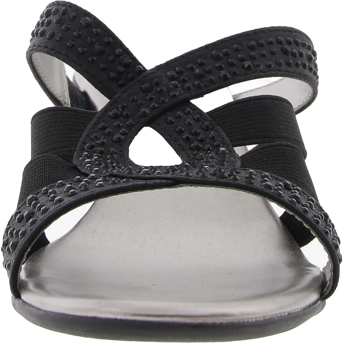 KSSEMET2 Womens Rhinestone Manmade Slide