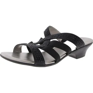 KSSEMET2 Womens Rhinestone Manmade Slide
