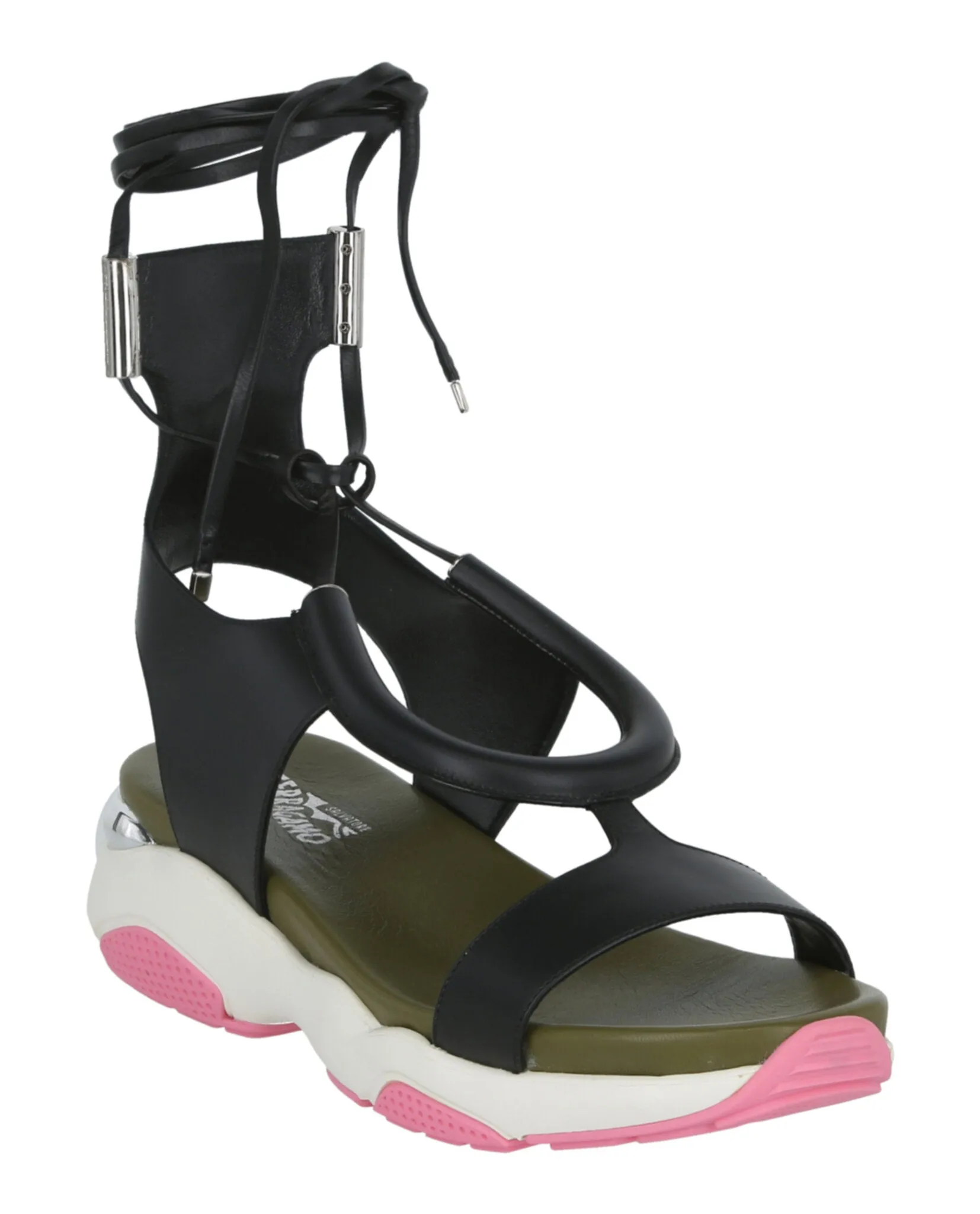 Lace-Up Flat Sandals
