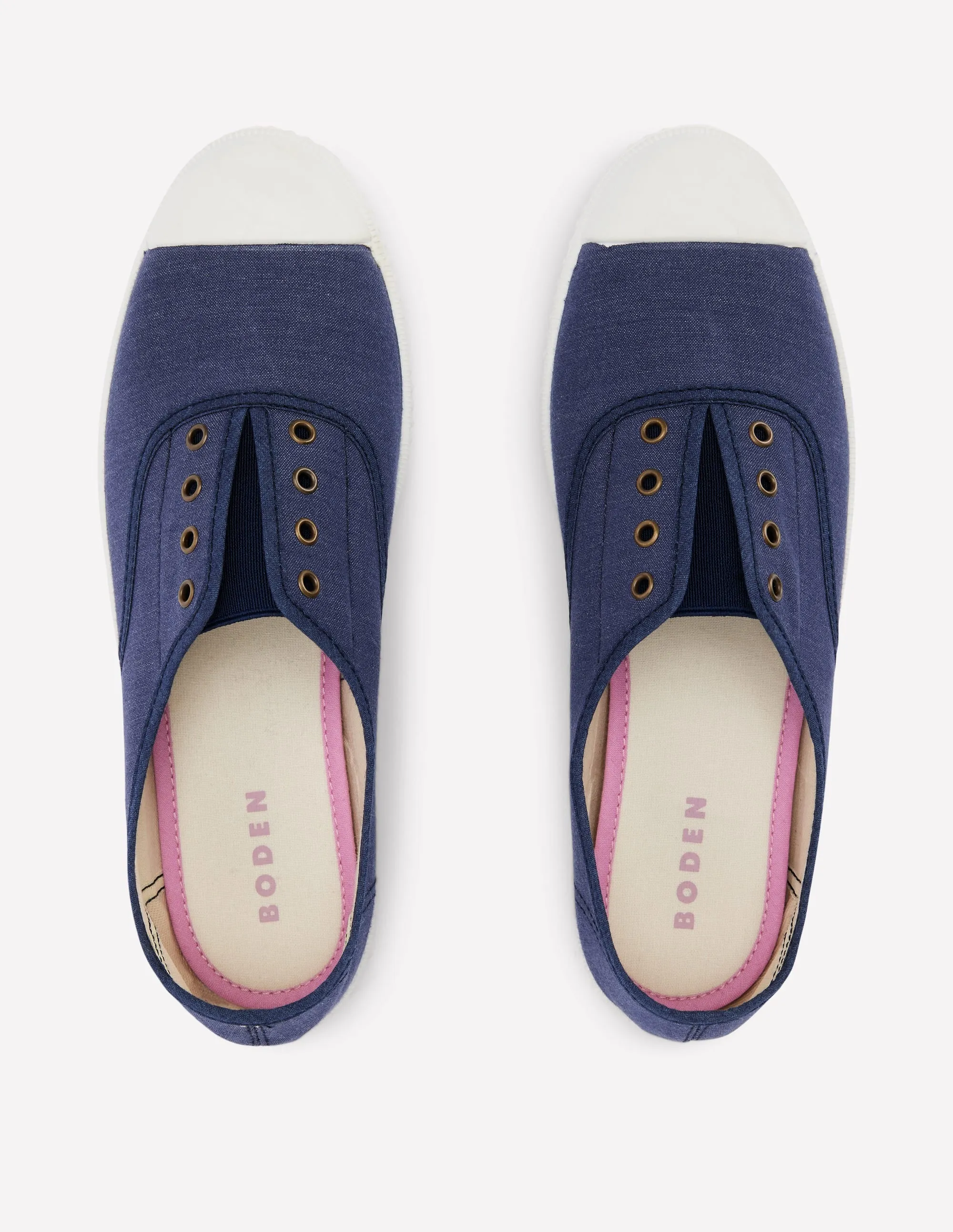 Laceless Canvas Plimsoll-Navy