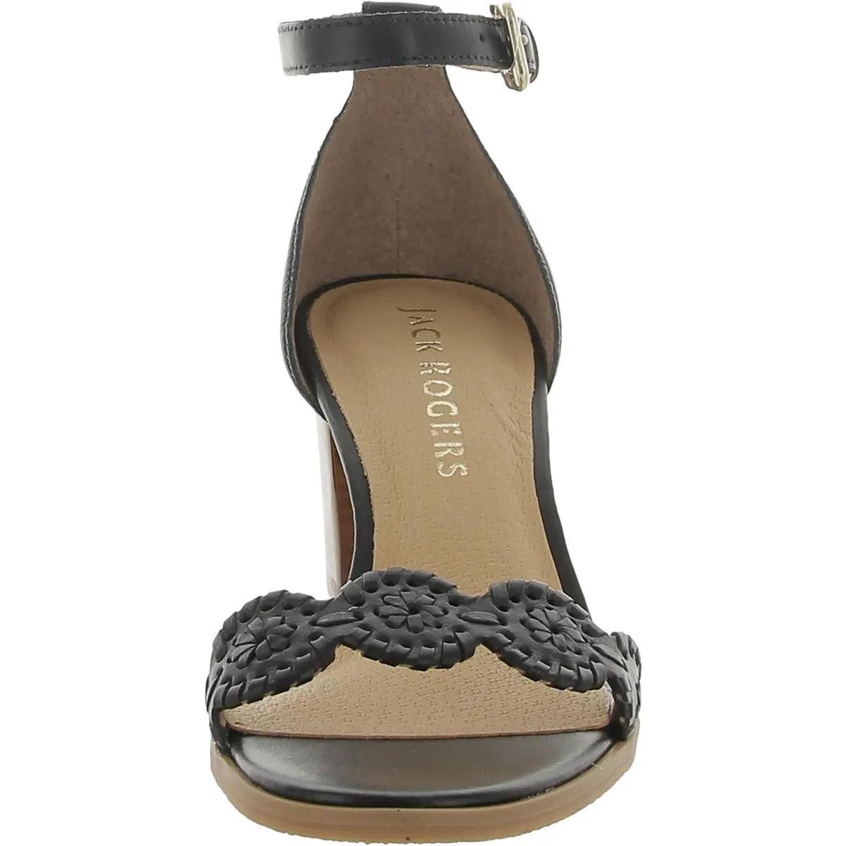 Lauren Womens Leather Metallic Heels