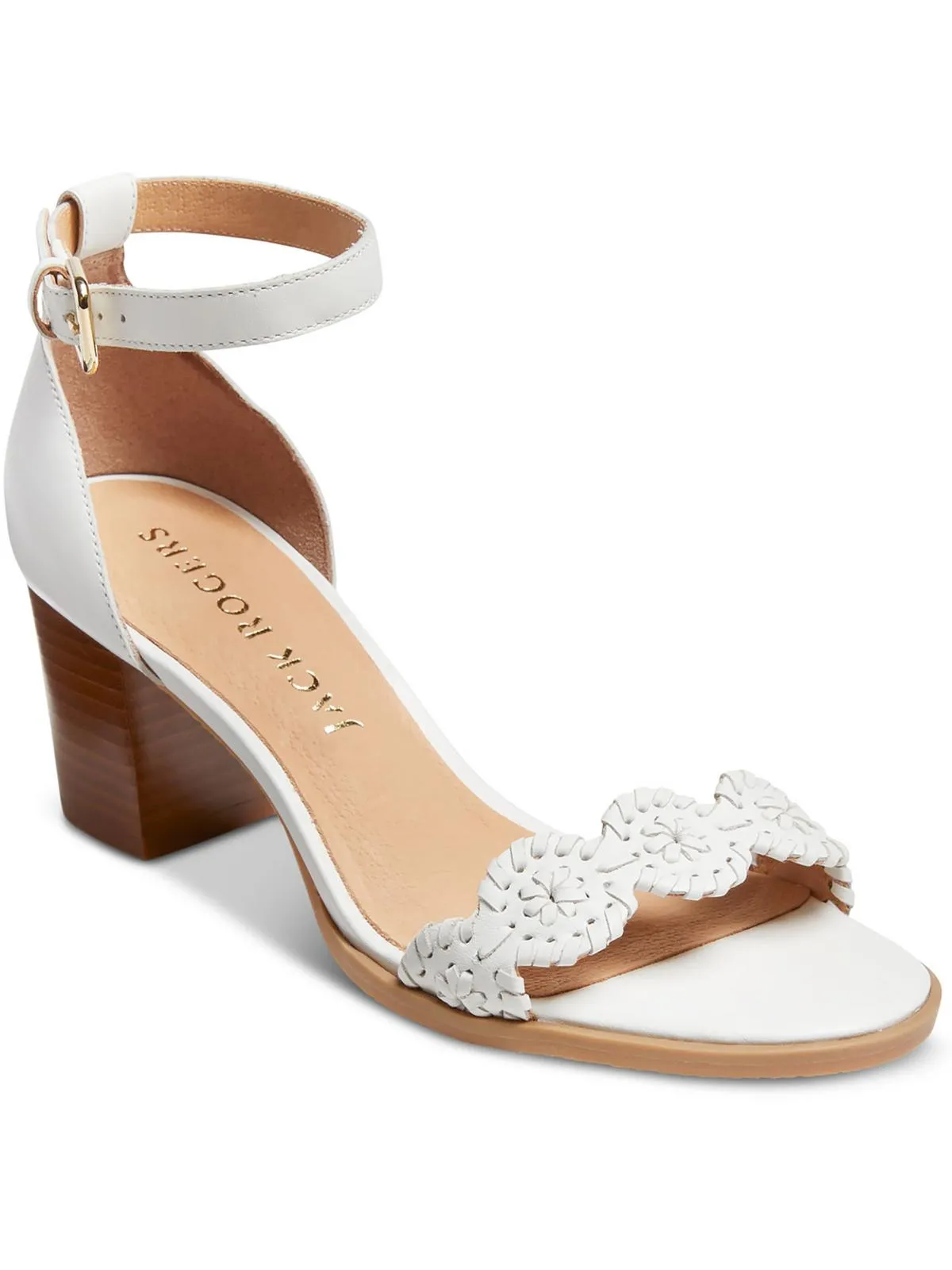 Lauren Womens Leather Metallic Heels