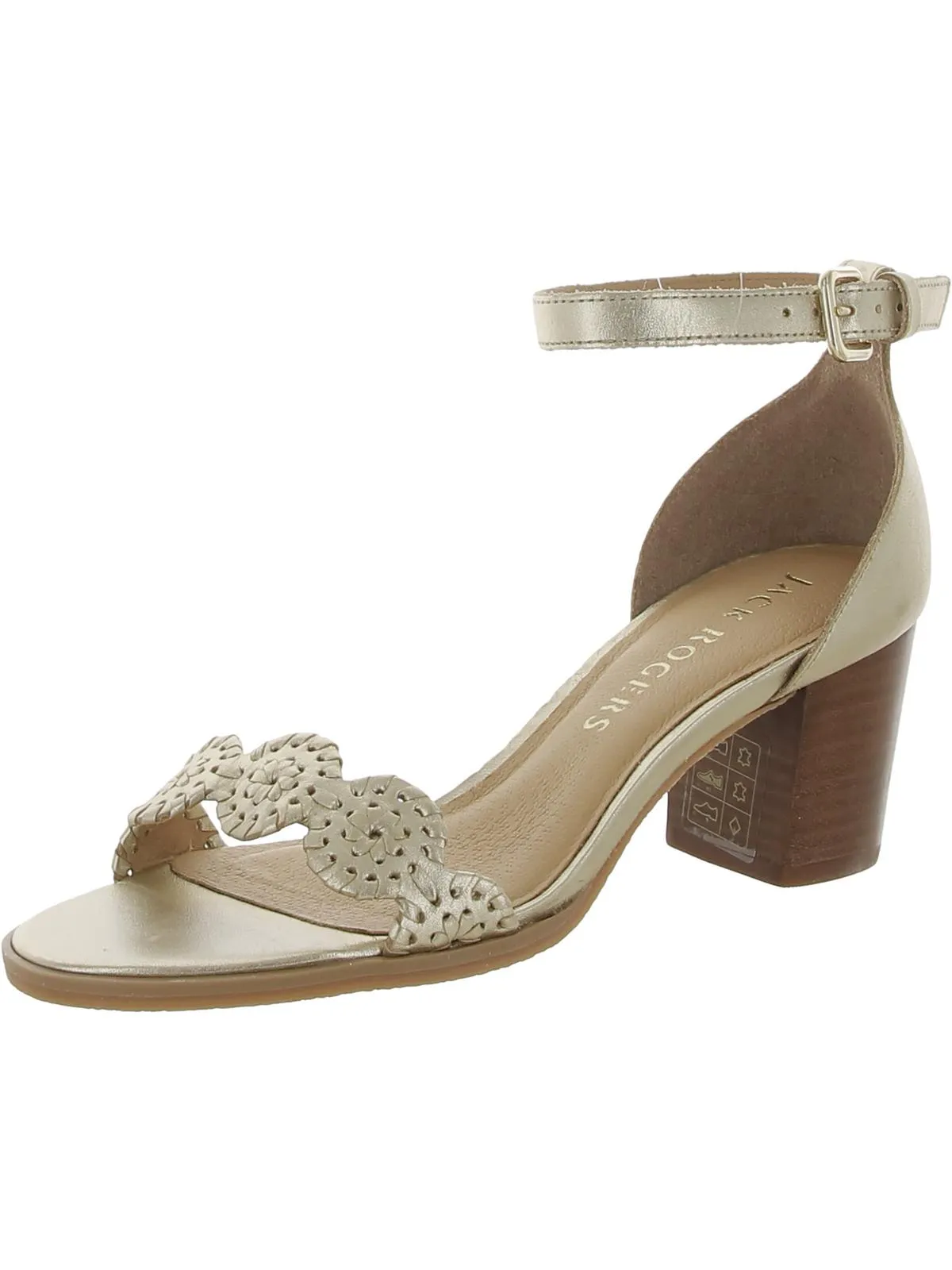 Lauren Womens Leather Metallic Heels
