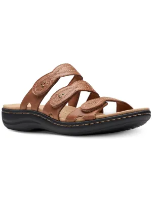 Laurieann Ayla Womens Leather Slip On Slide Sandals