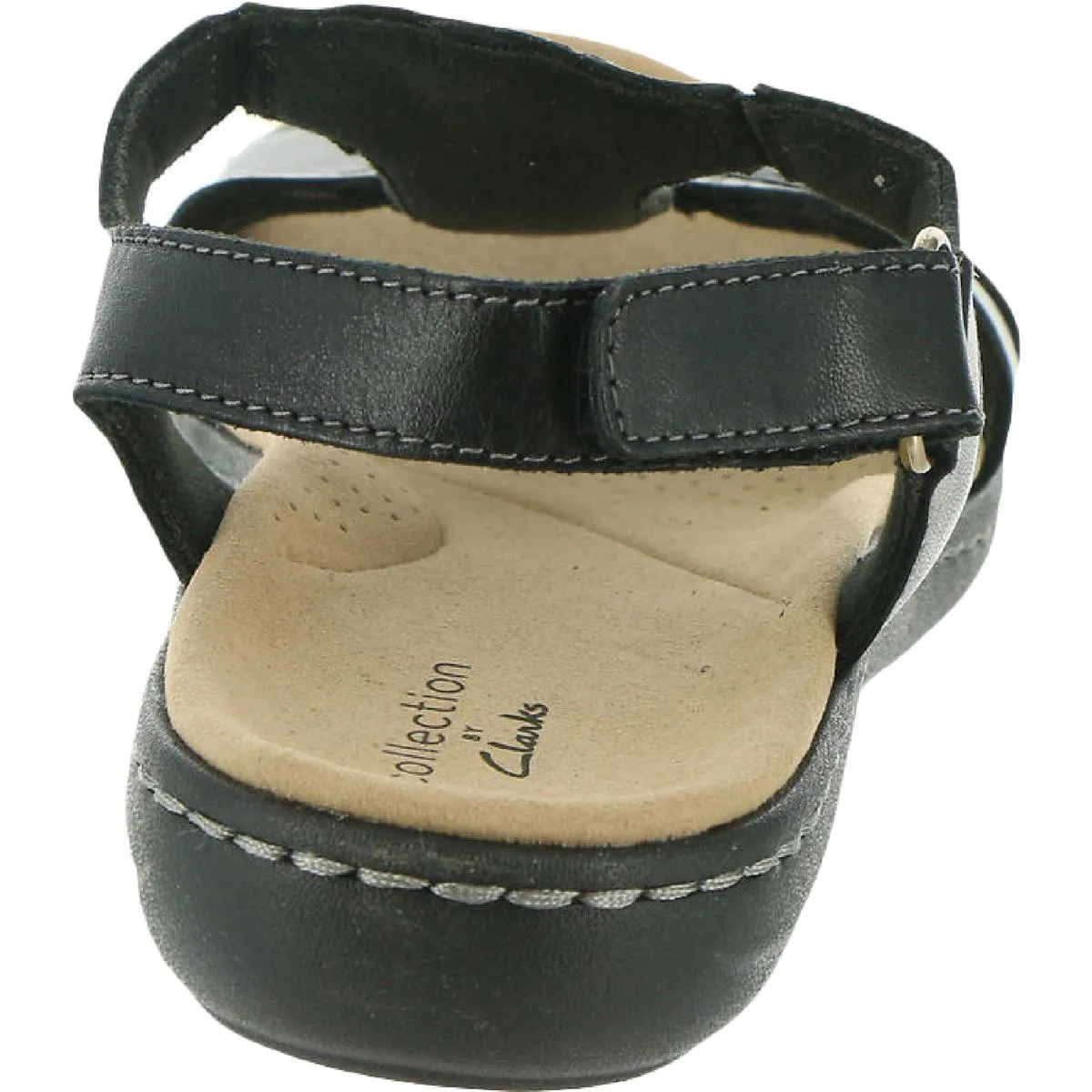 Laurieann Kay Womens Faux Leather Cut-Out Flat Sandals